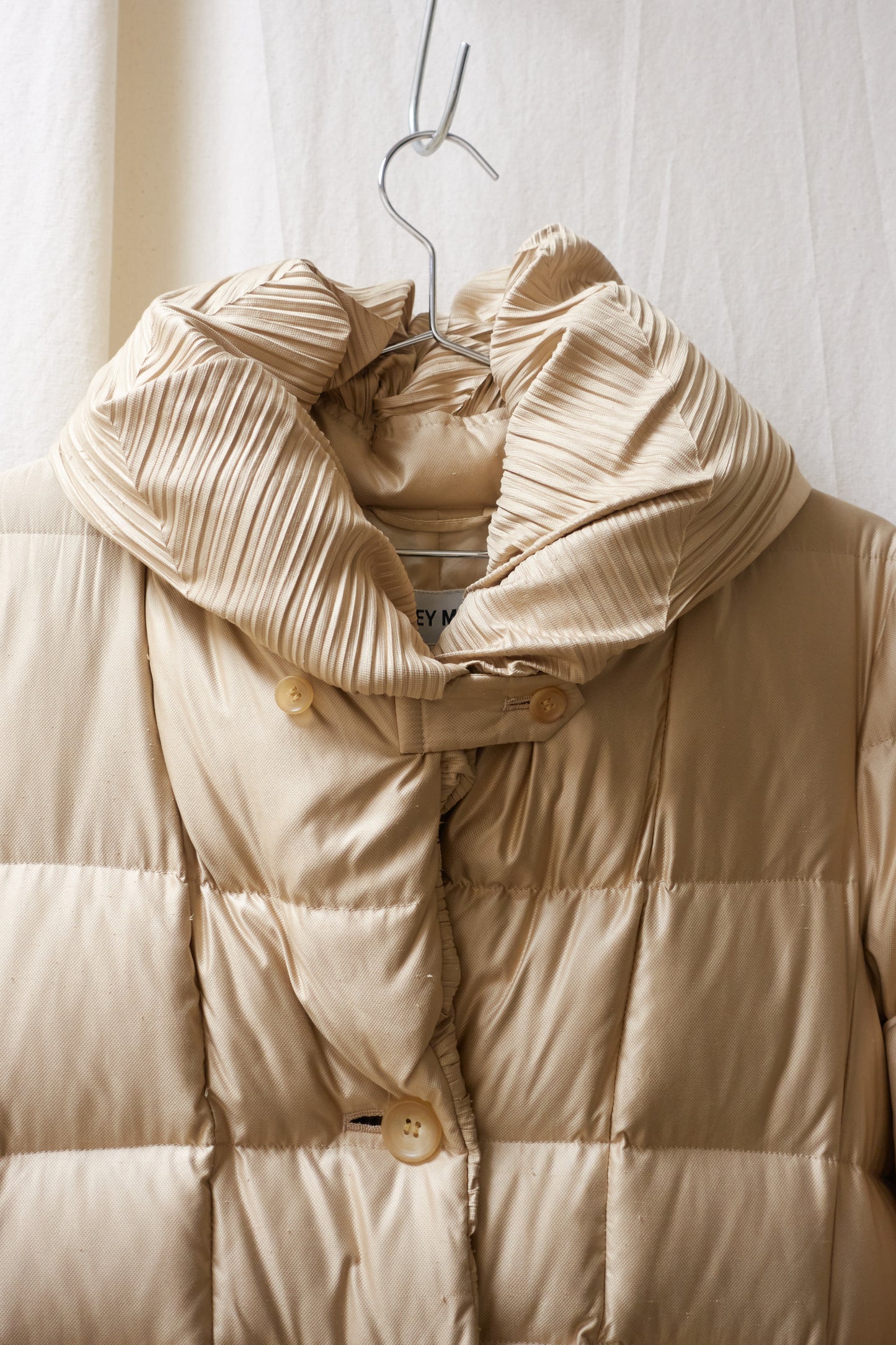 Issey Miyake pleated collar puffer coat