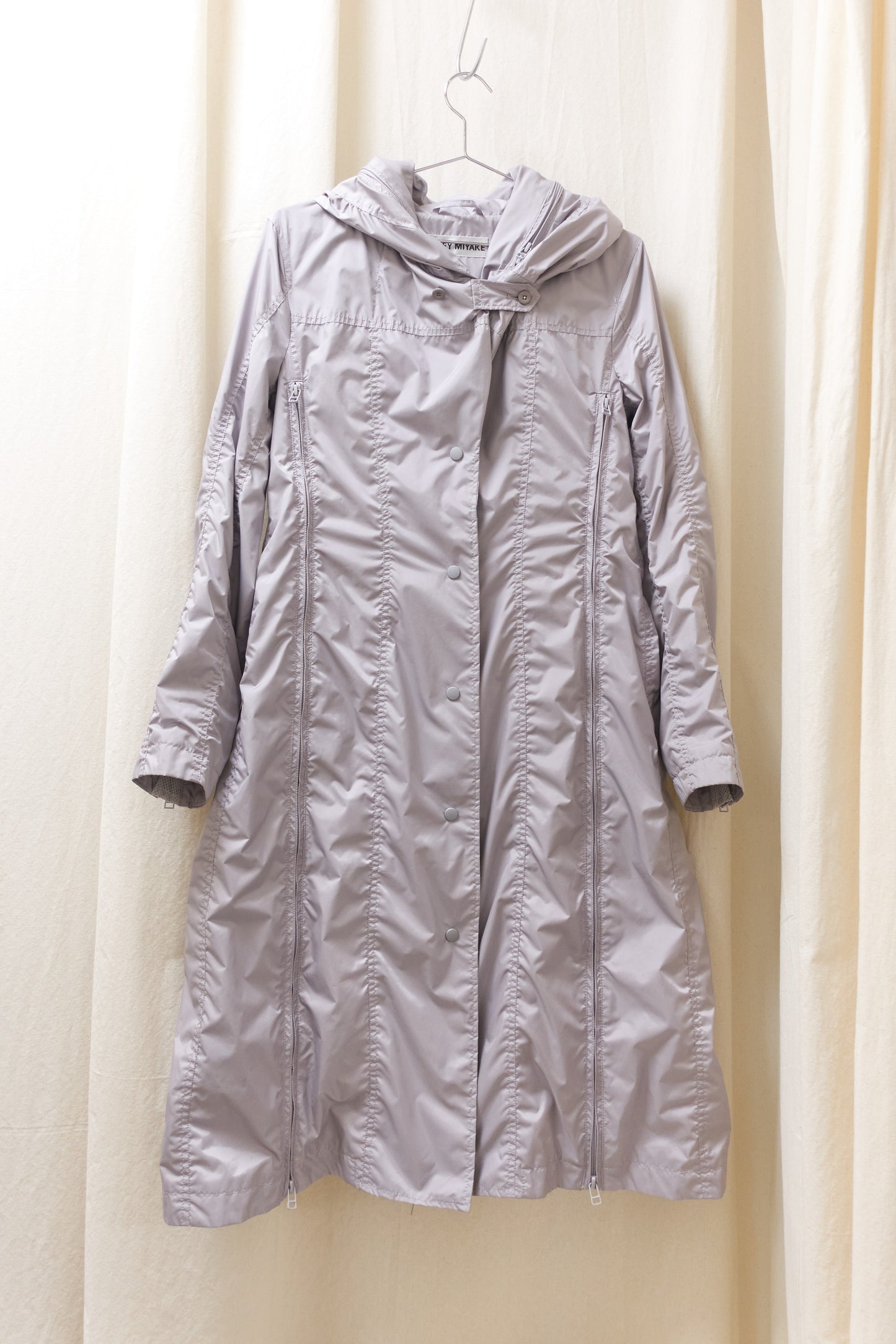 Issey Miyake parachute coat with full length zips