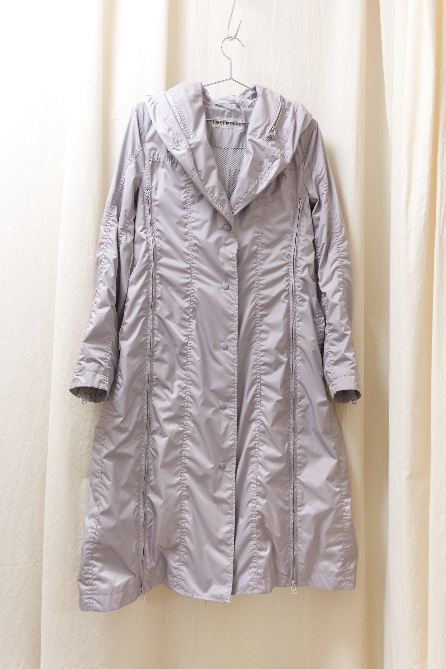 Issey Miyake parachute coat with full length zips