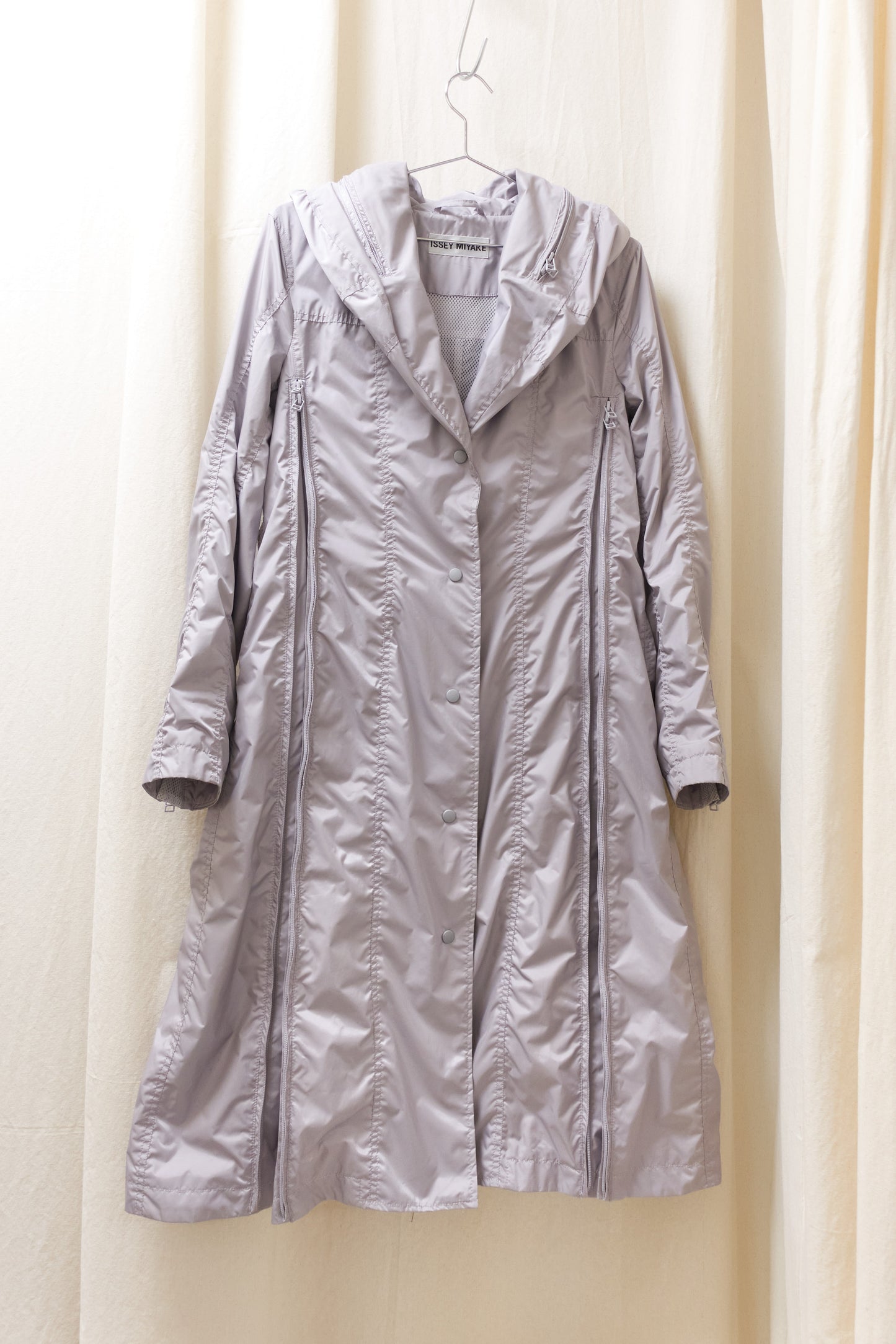 Issey Miyake parachute coat with full length zips