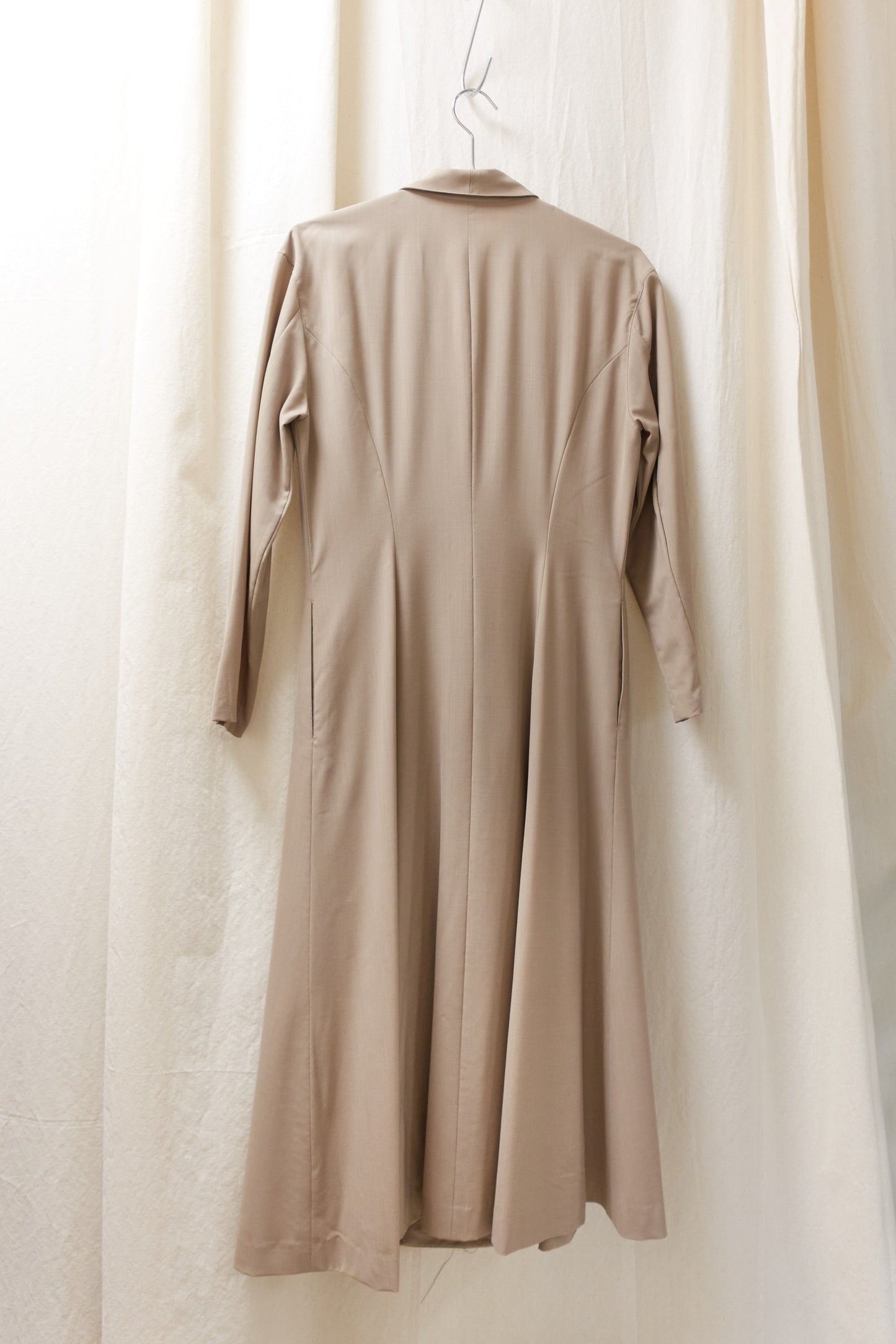 Madame Nicole full length coat with embroidery lapel detail