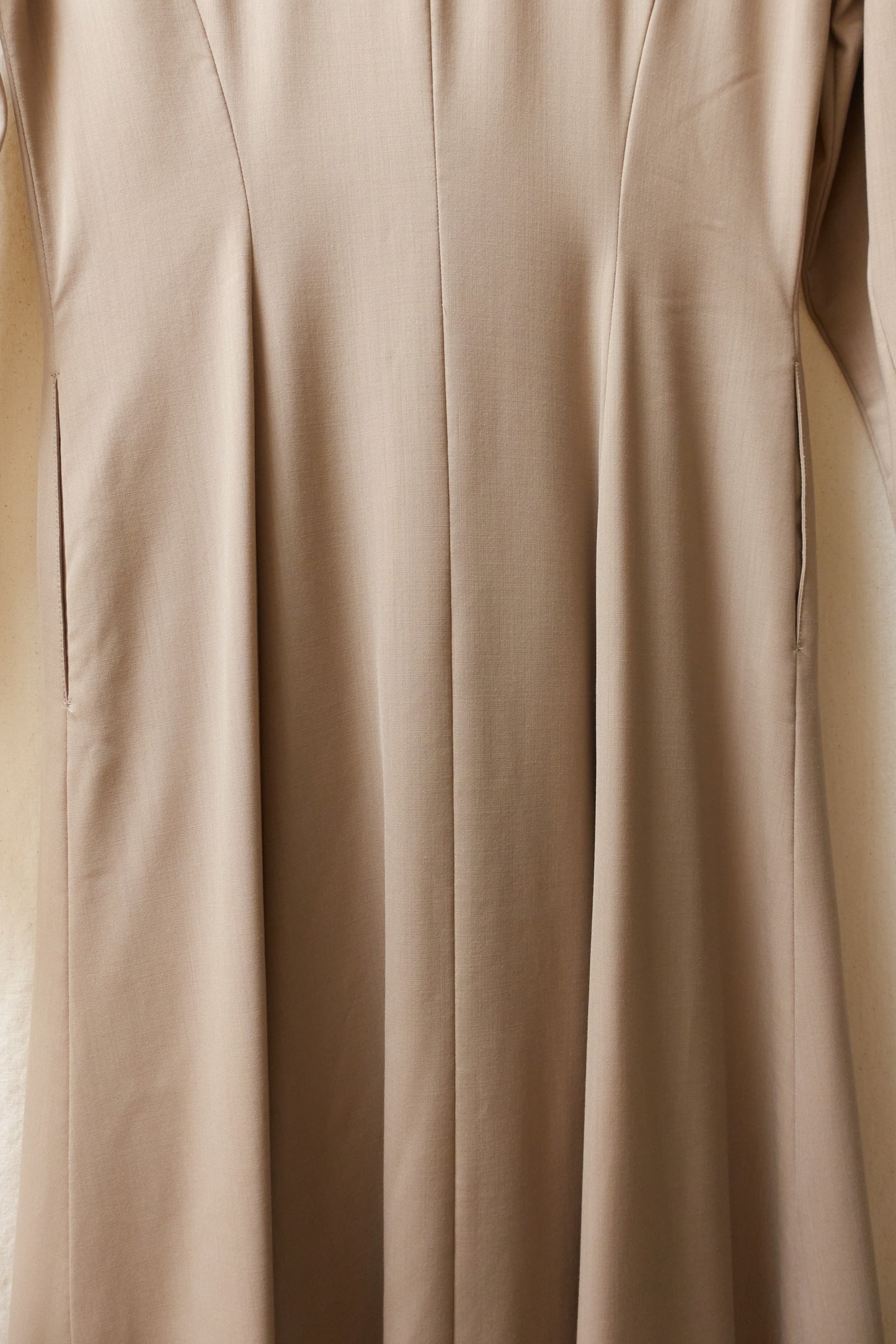 Madame Nicole full length coat with embroidery lapel detail