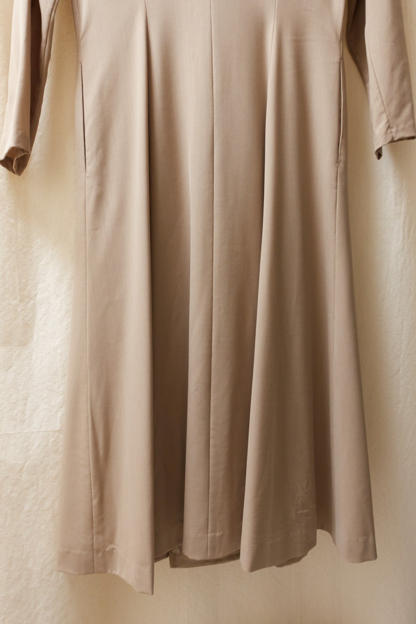 Madame Nicole full length coat with embroidery lapel detail