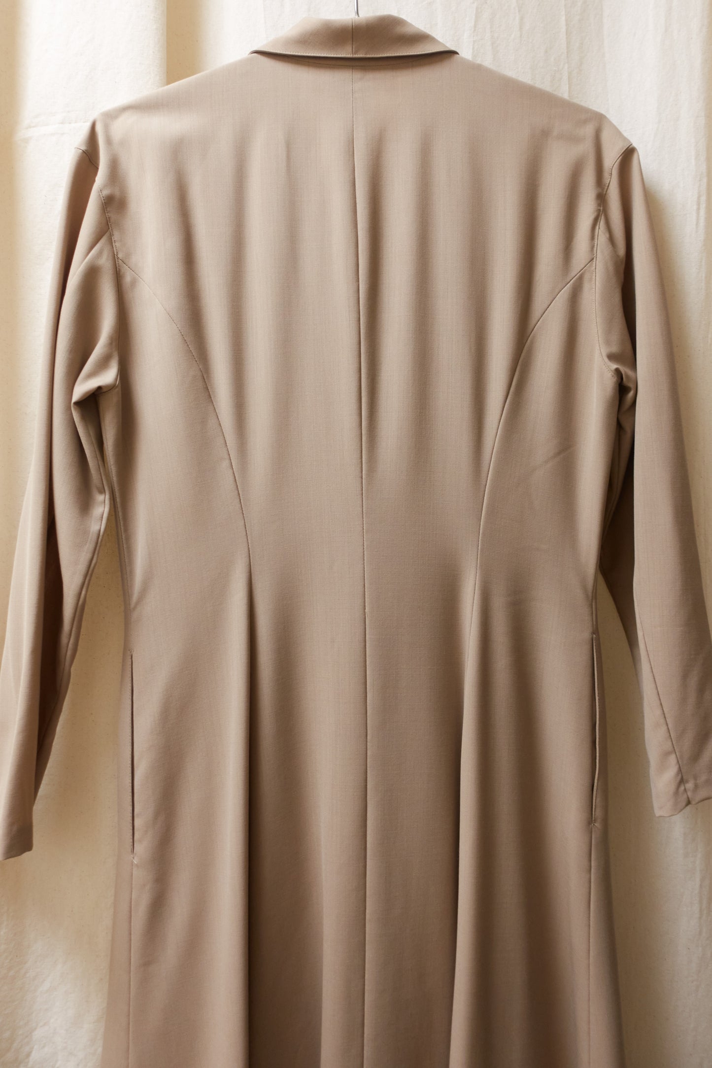 Madame Nicole full length coat with embroidery lapel detail