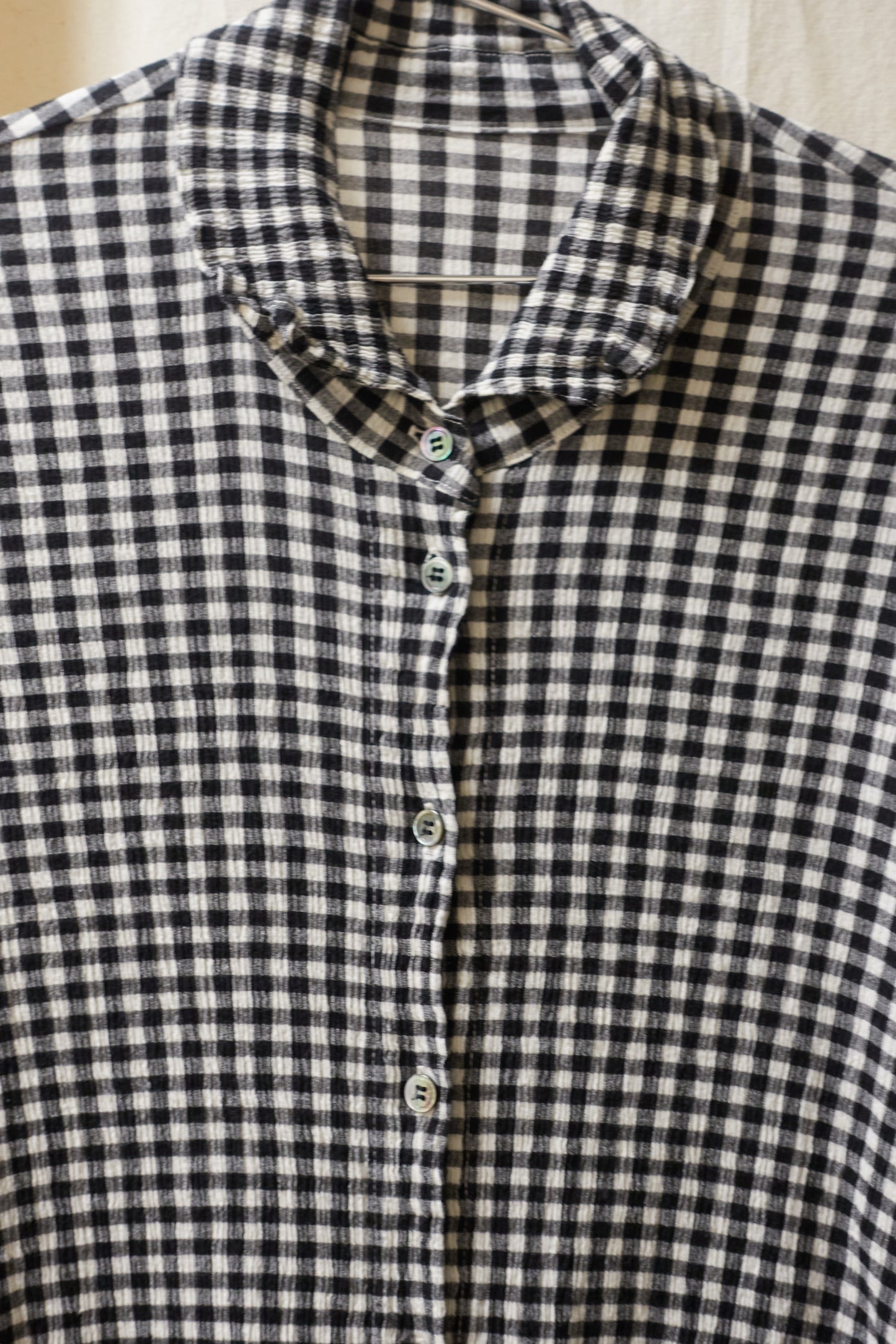 Tsumori Chisato check crinkle longsleeve dress