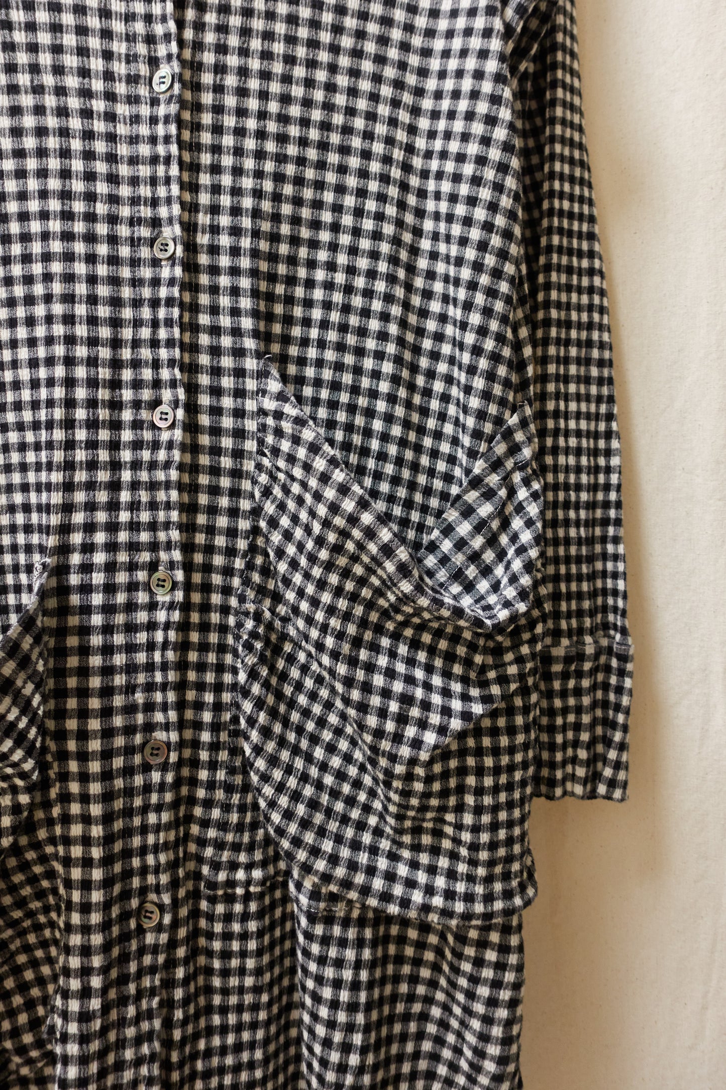 Tsumori Chisato check crinkle longsleeve dress