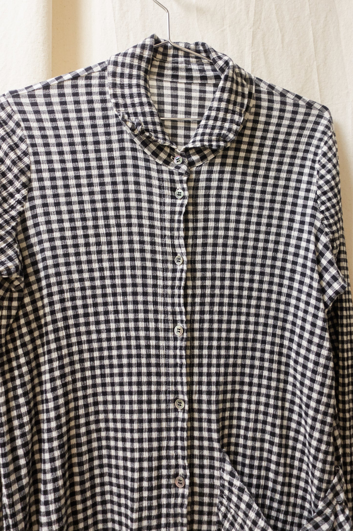 Tsumori Chisato check crinkle longsleeve dress