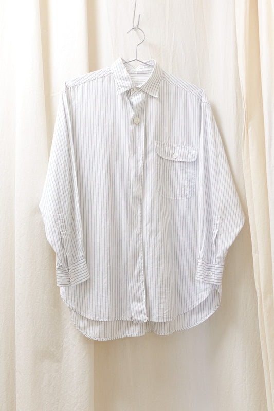 Yohji Yamamoto 'The Ginza Story' large button stripe shirt
