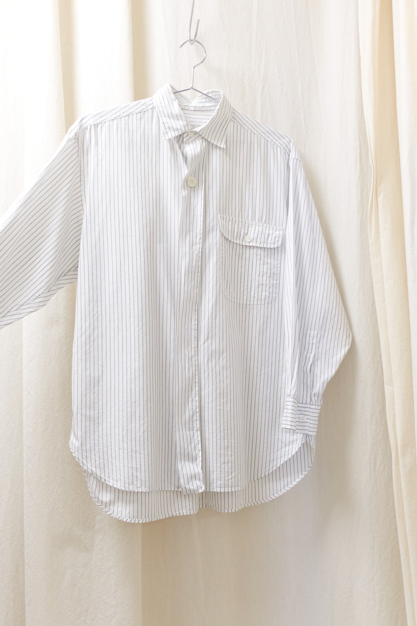 Yohji Yamamoto 'The Ginza Story' large button stripe shirt