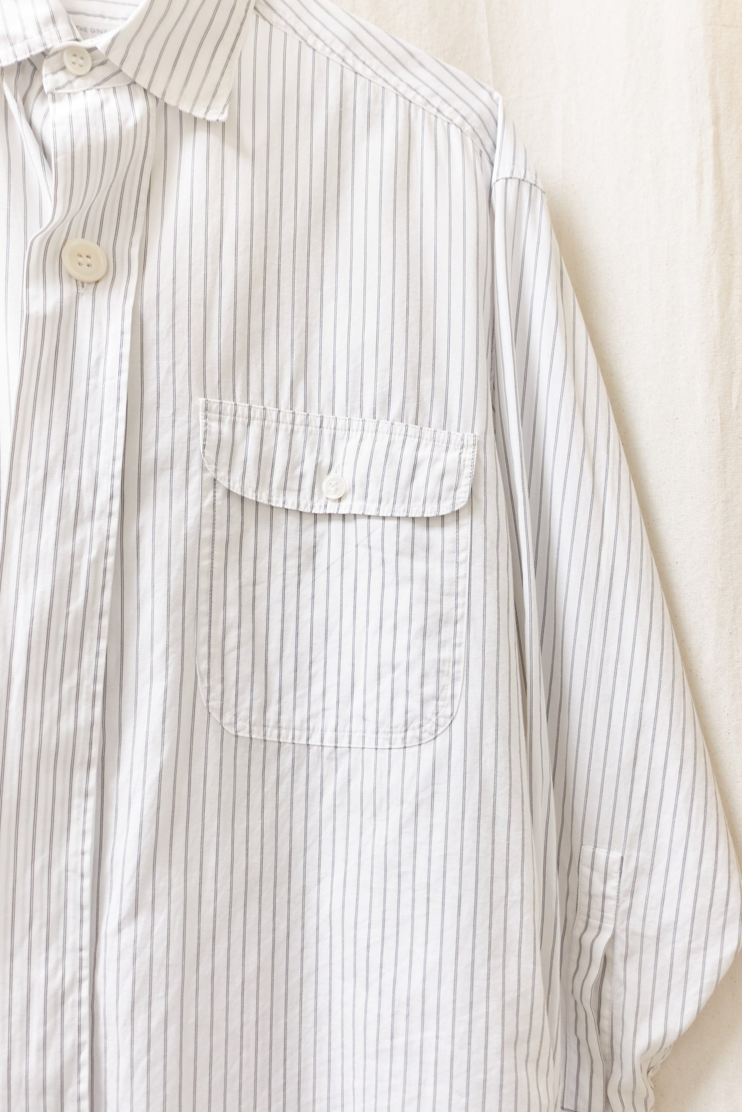 Yohji Yamamoto 'The Ginza Story' large button stripe shirt