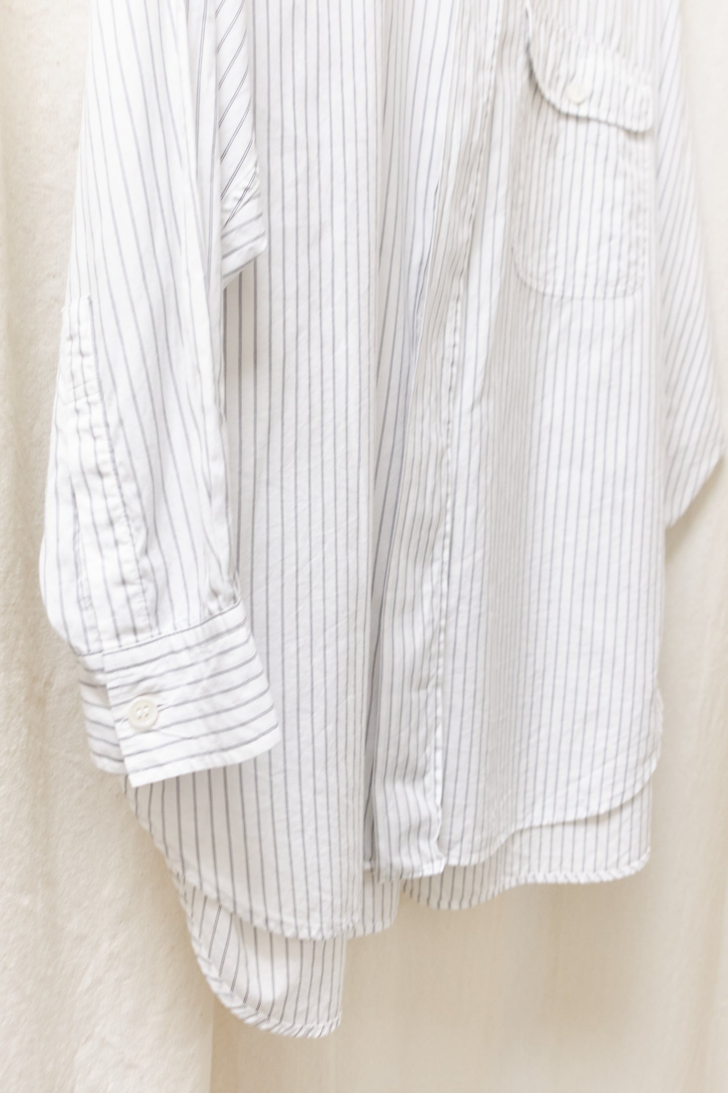 Yohji Yamamoto 'The Ginza Story' large button stripe shirt