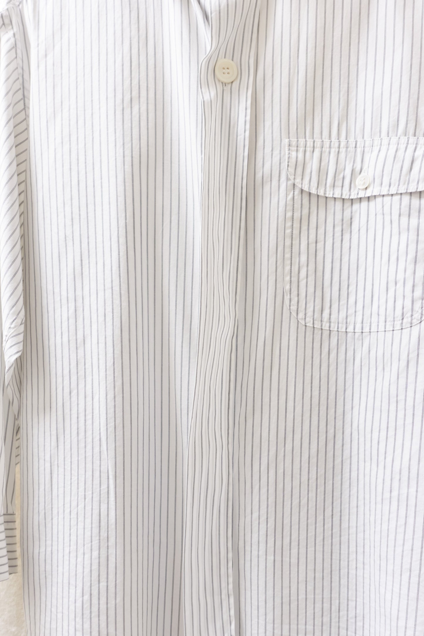 Yohji Yamamoto 'The Ginza Story' large button stripe shirt