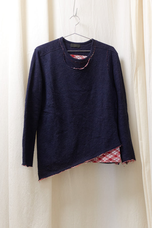 Yohji Yamamoto Y’s deconstructed knit plaid jumper