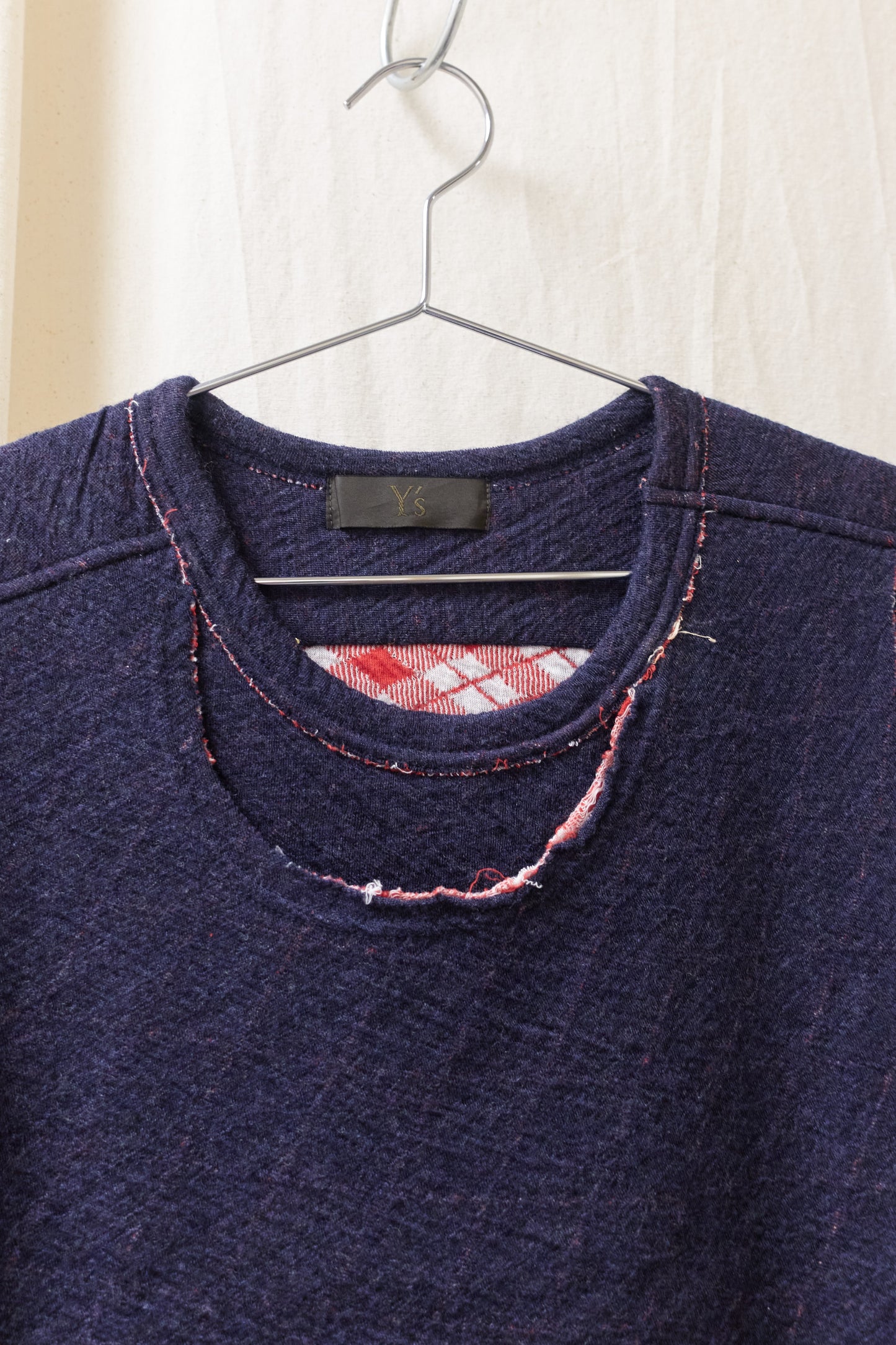 Yohji Yamamoto Y’s deconstructed knit plaid jumper