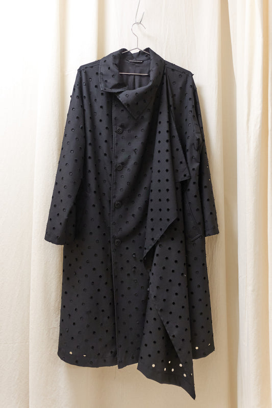 Yohji Yamamoto Y's asymmetrical 'holepunch' coat