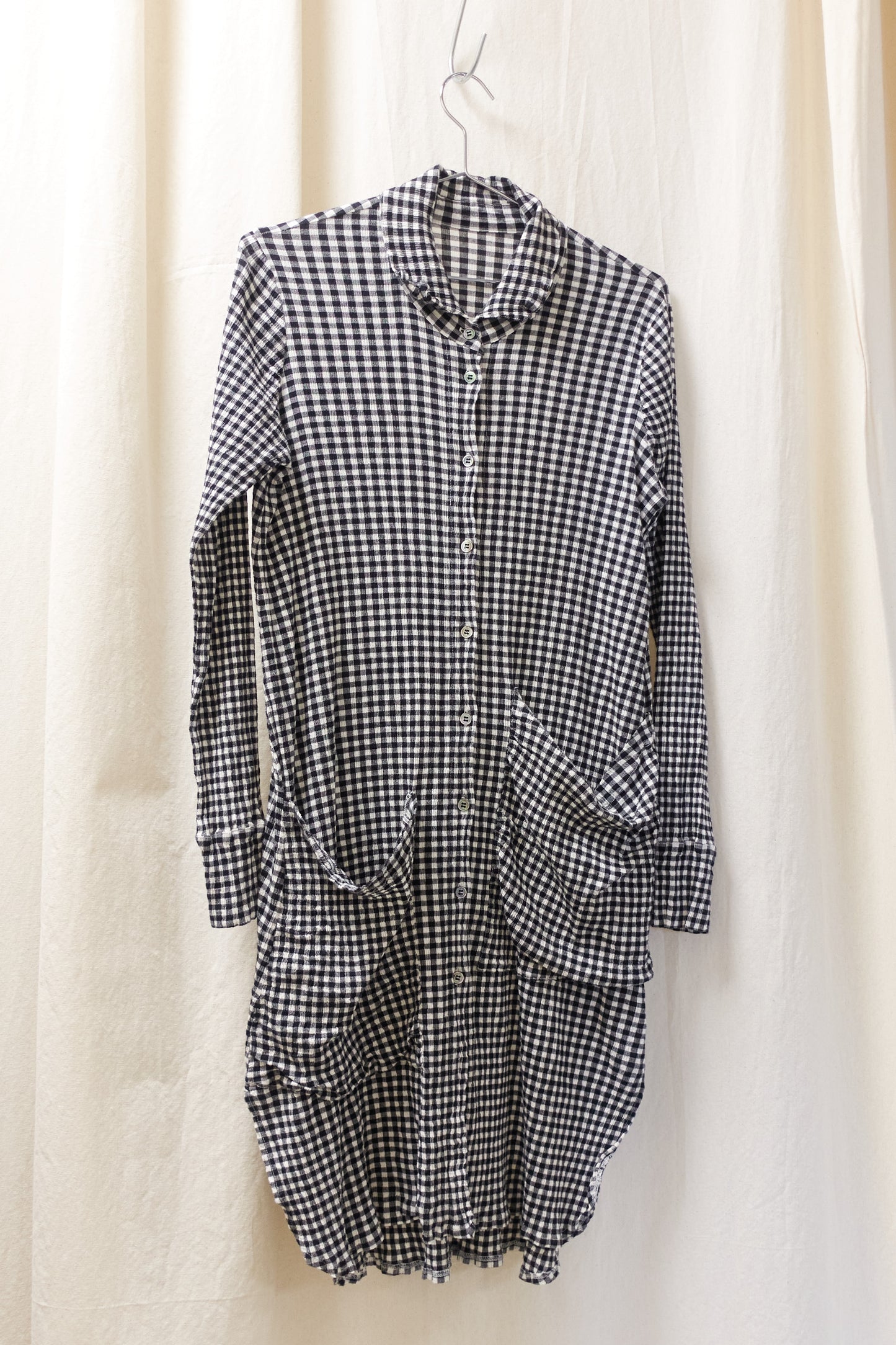 Tsumori Chisato check crinkle longsleeve dress