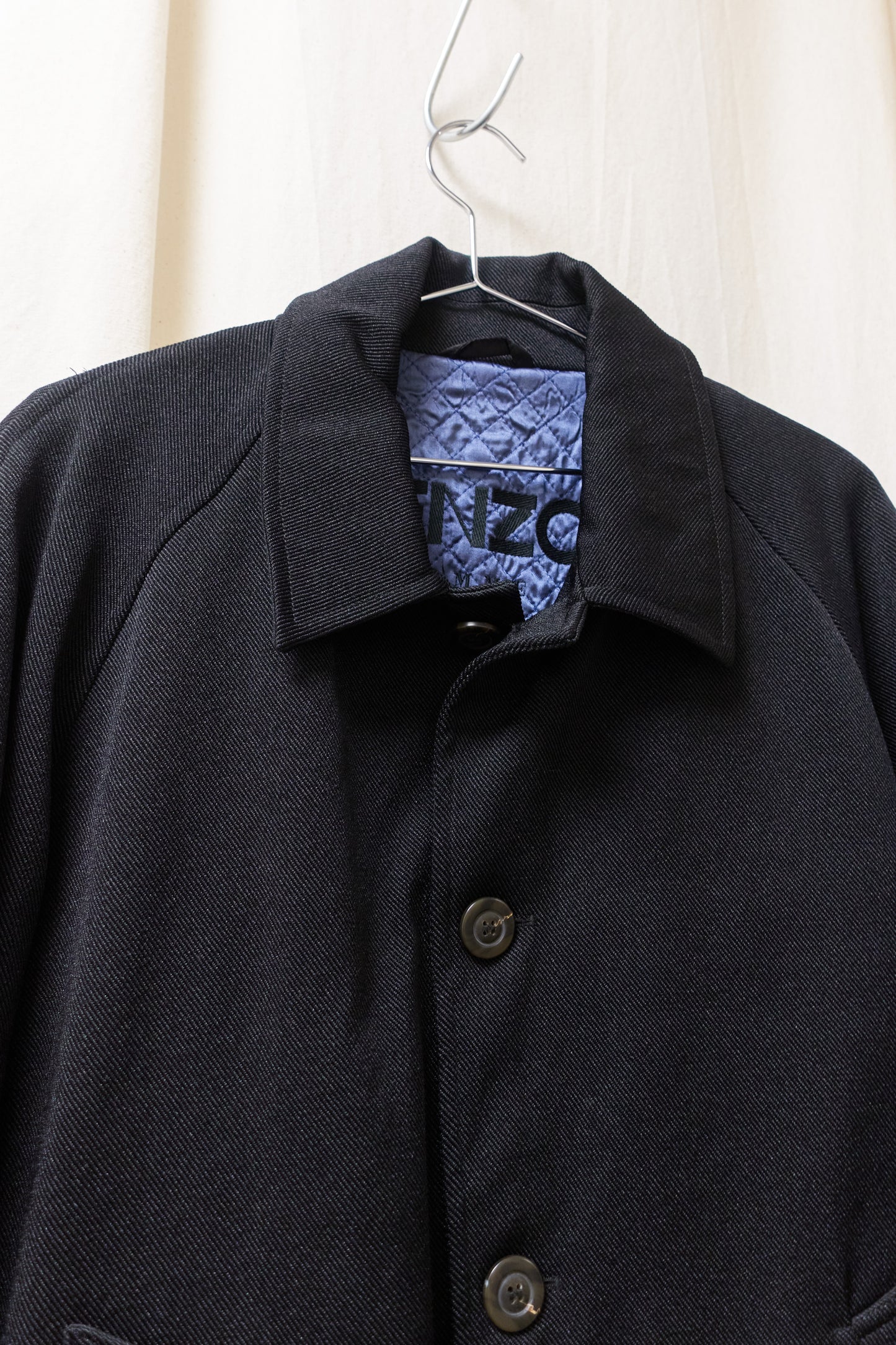 Kenzo Homme 1990s ballistic nylon quilted car coat