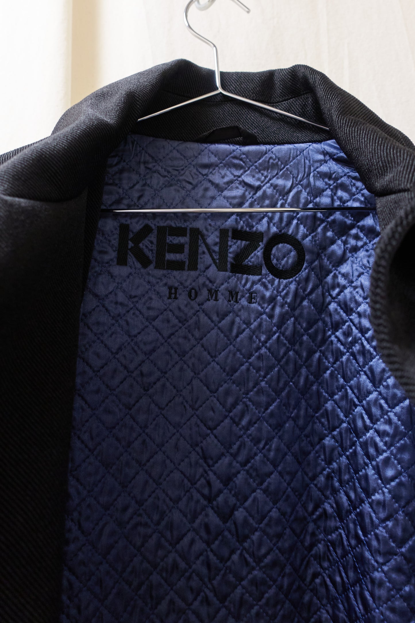Kenzo Homme 1990s ballistic nylon quilted car coat