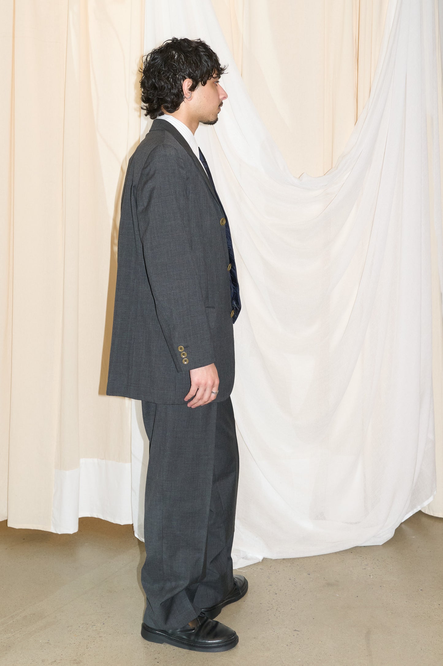 Kenzo Homme 1990s grey three button suit