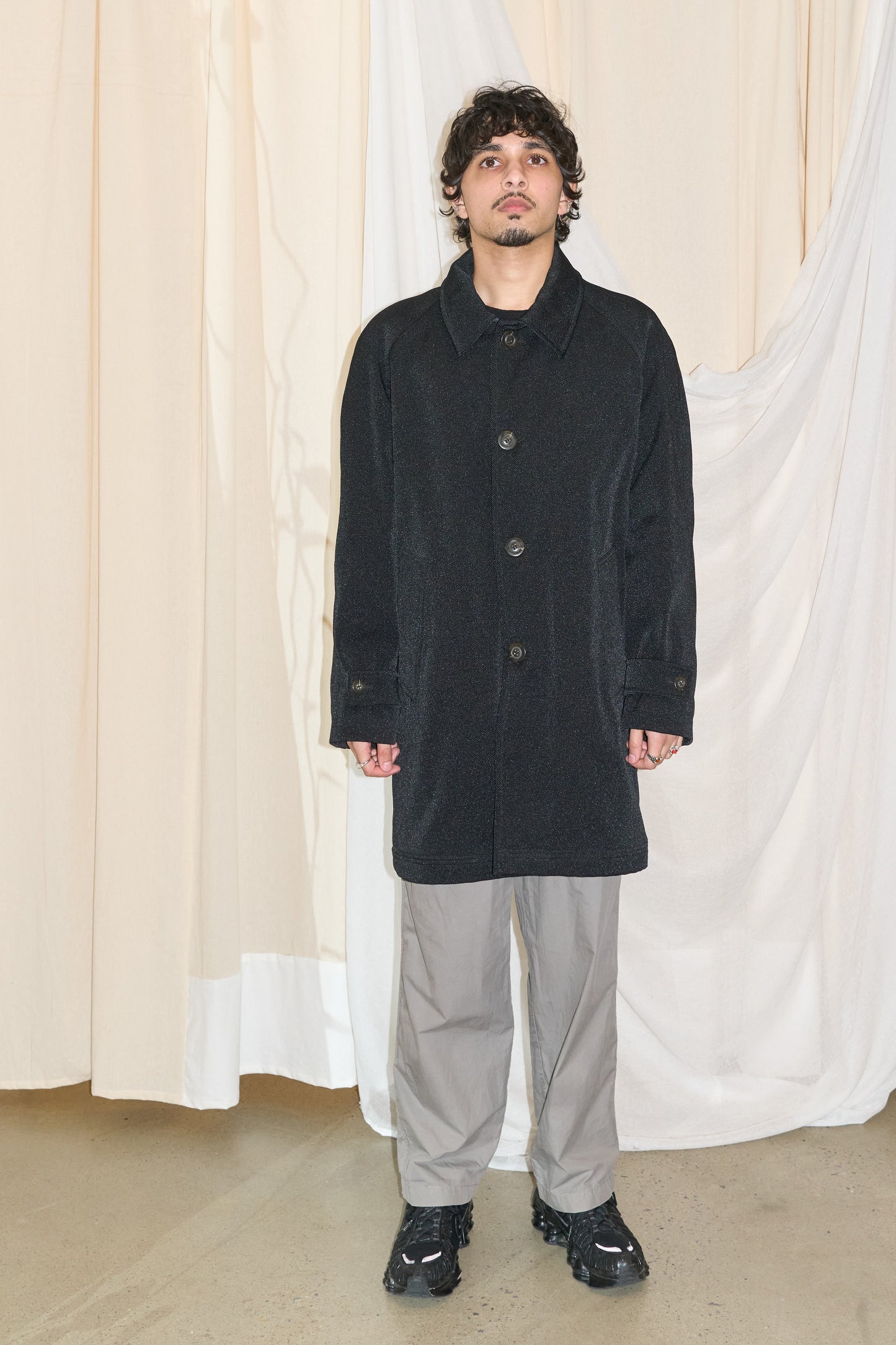 Kenzo Homme 1990s ballistic nylon quilted car coat