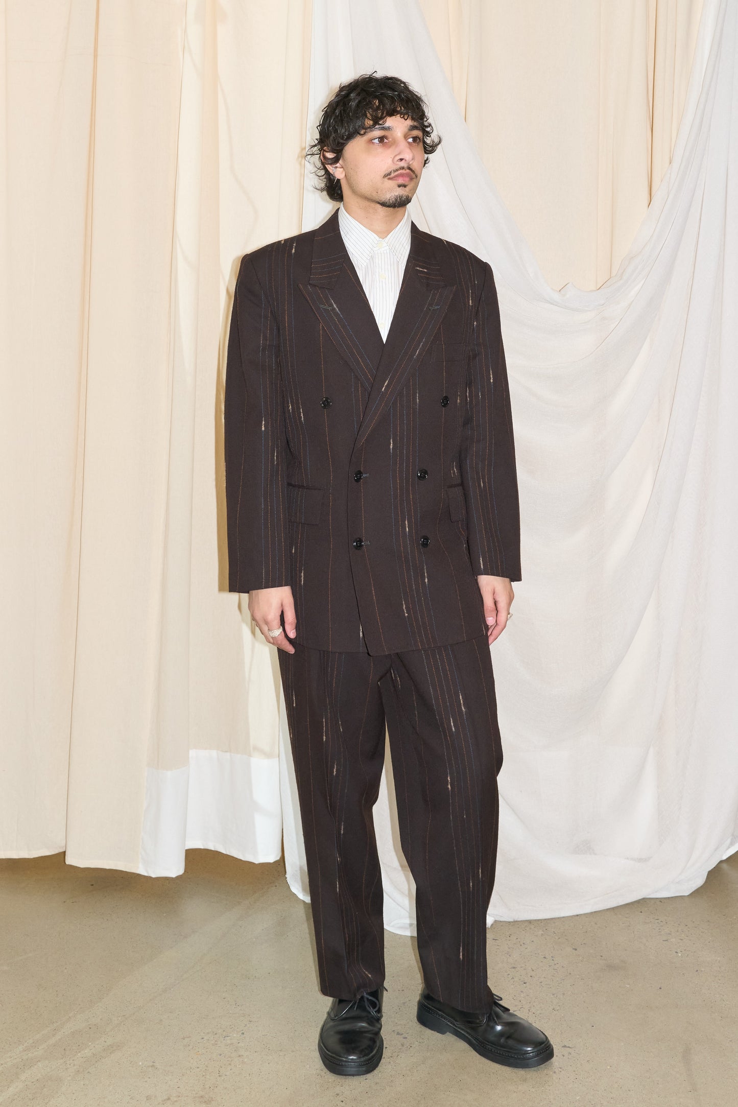 Monsieur Nicole double breasted brown suit