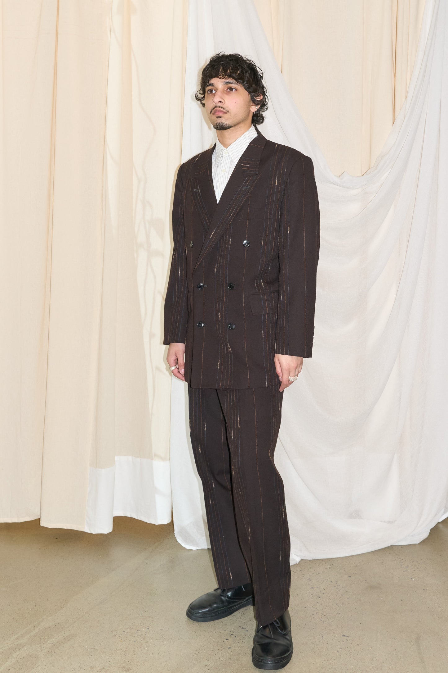 Monsieur Nicole double breasted brown suit