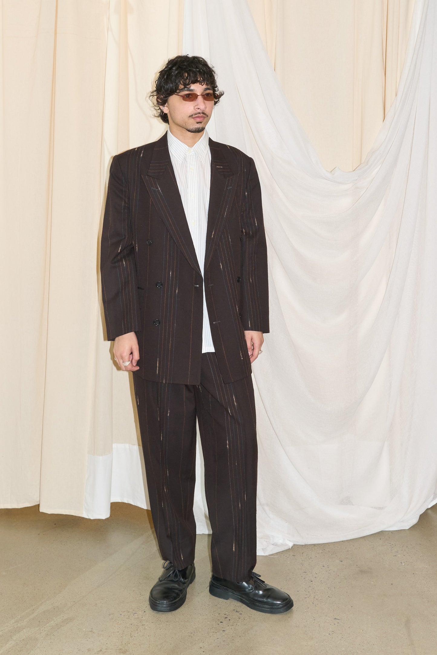 Monsieur Nicole double breasted brown suit