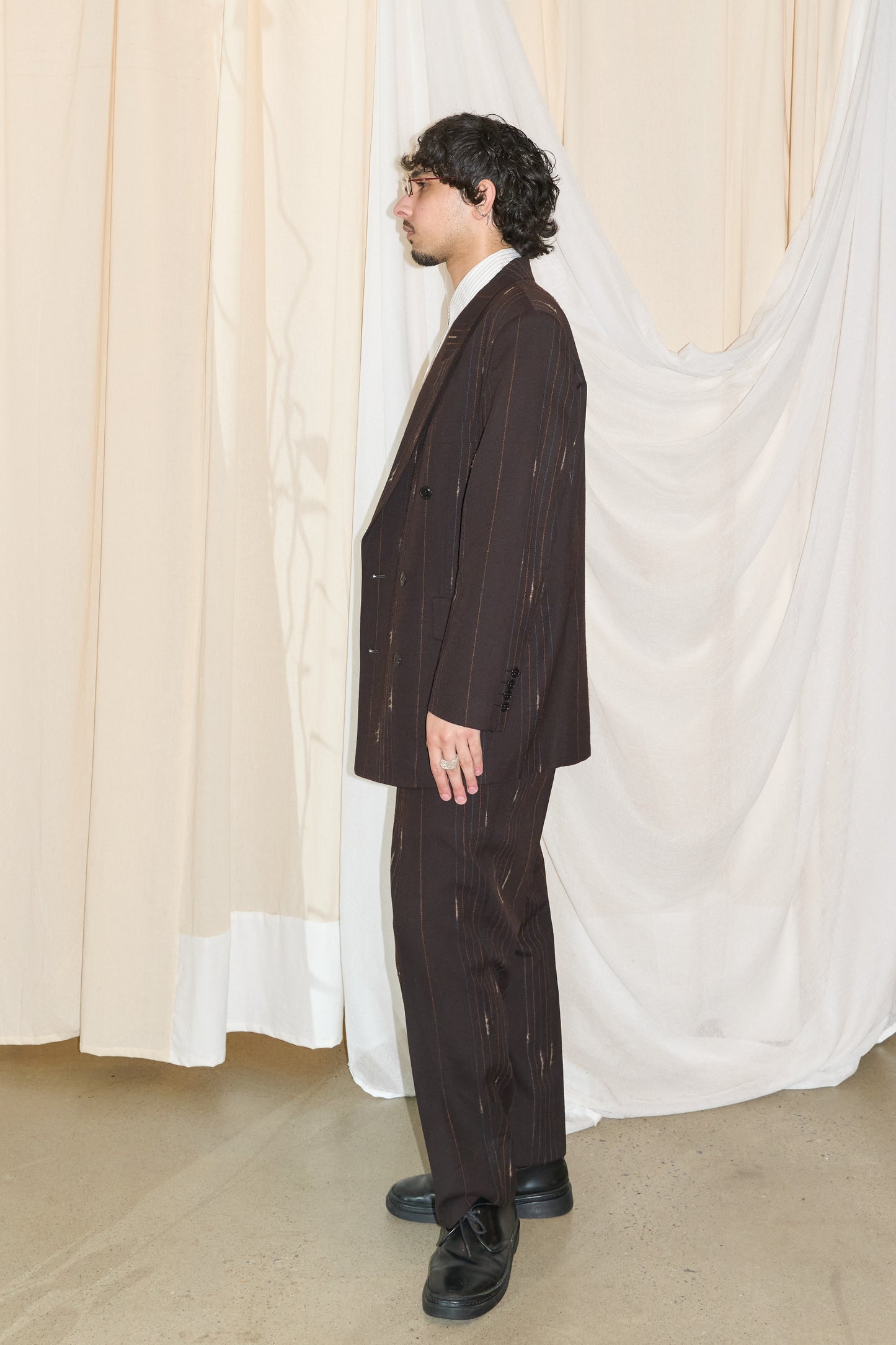 Monsieur Nicole double breasted brown suit