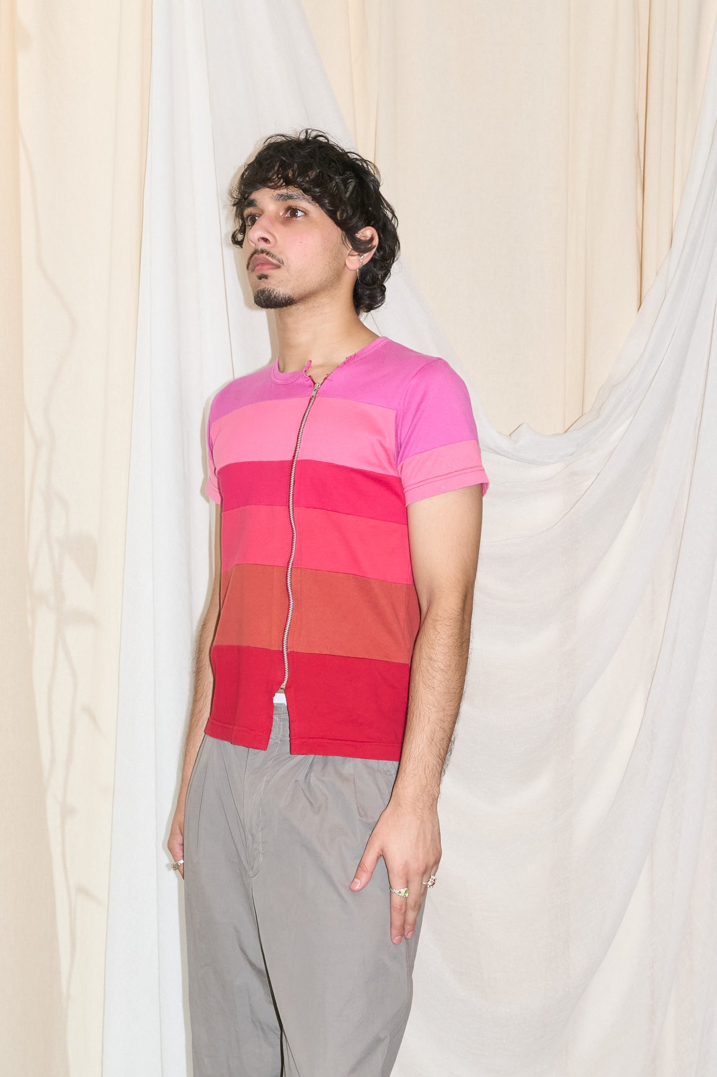 Robe de Chambre Comme des Garcons multi panel zip t-shirt
