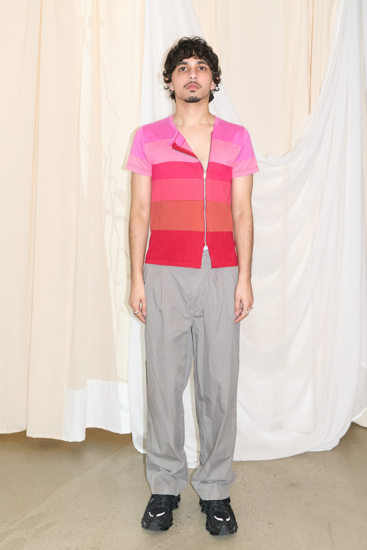 Robe de Chambre Comme des Garcons multi panel zip t-shirt
