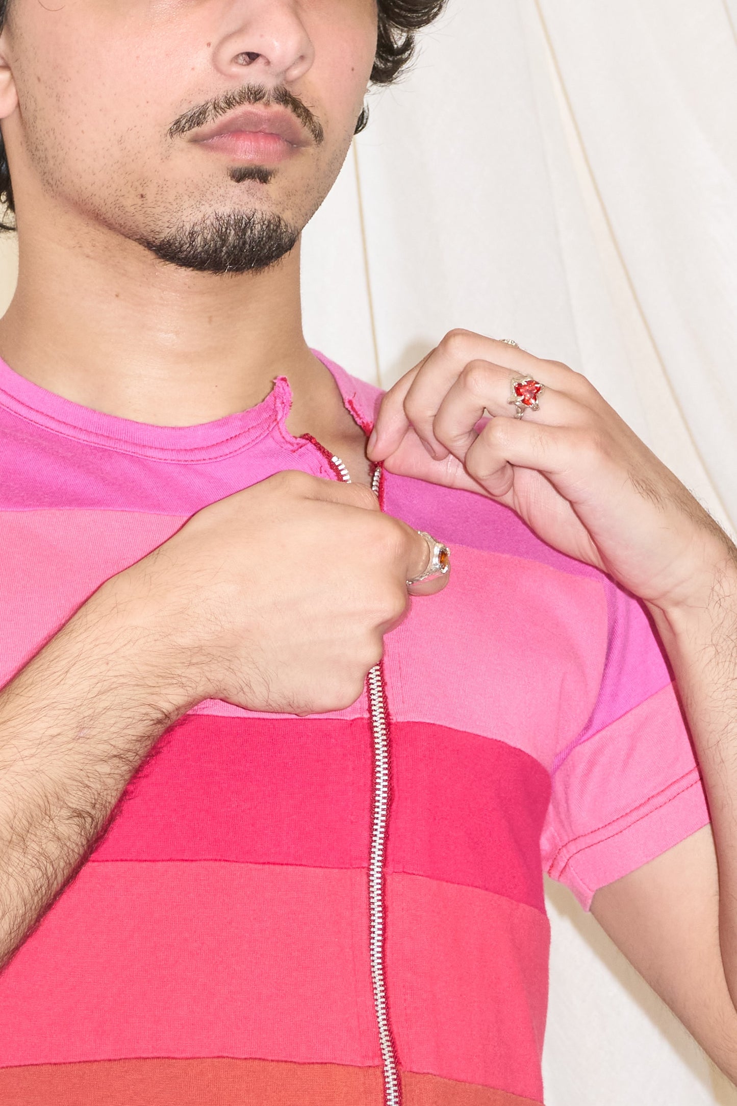 Robe de Chambre Comme des Garcons multi panel zip t-shirt