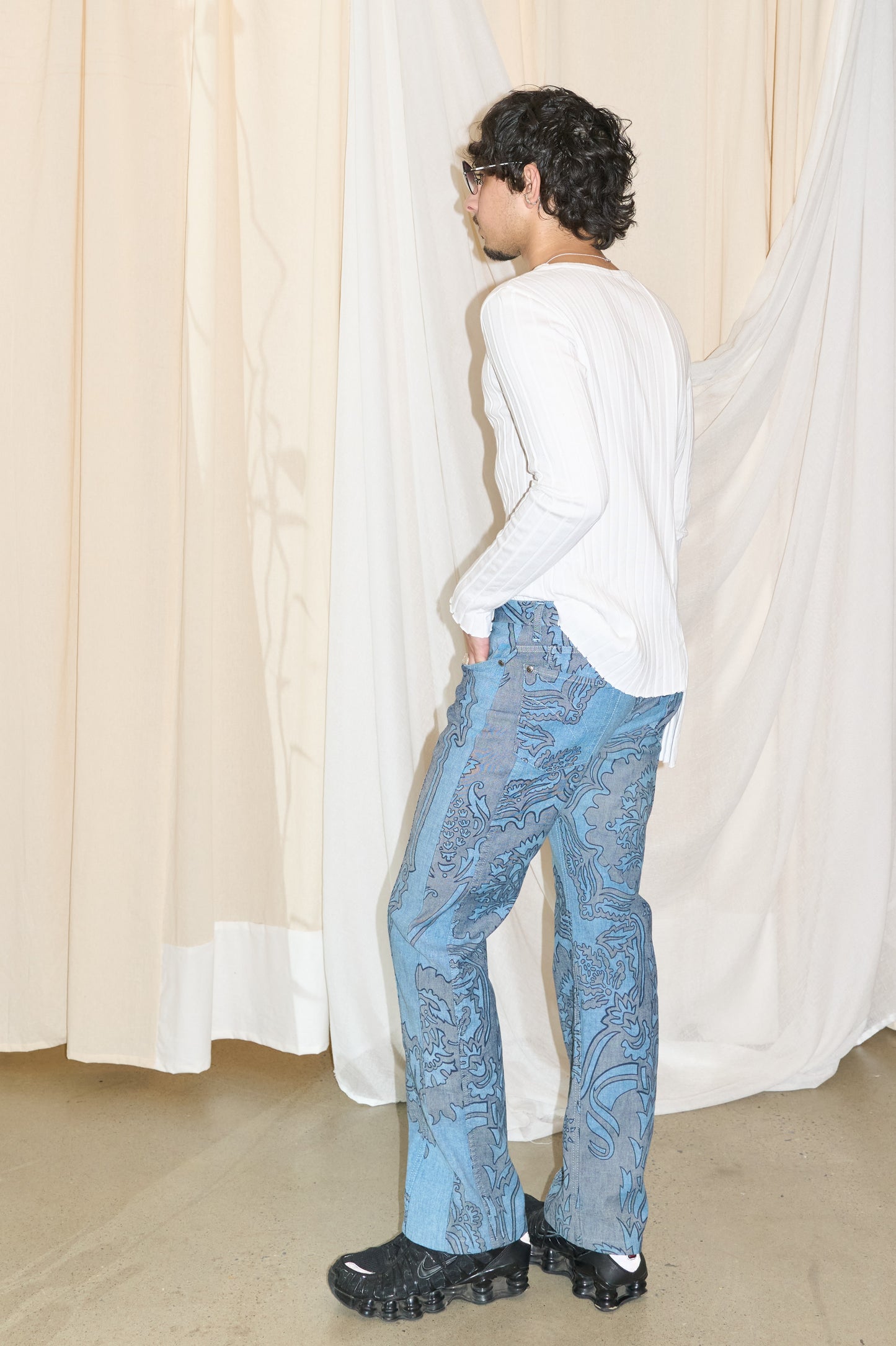 Vivienne Westwood Anglomania denim damask trousers