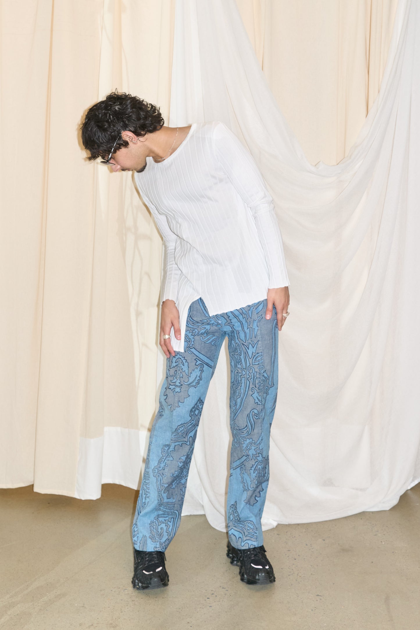 Vivienne Westwood Anglomania denim damask trousers