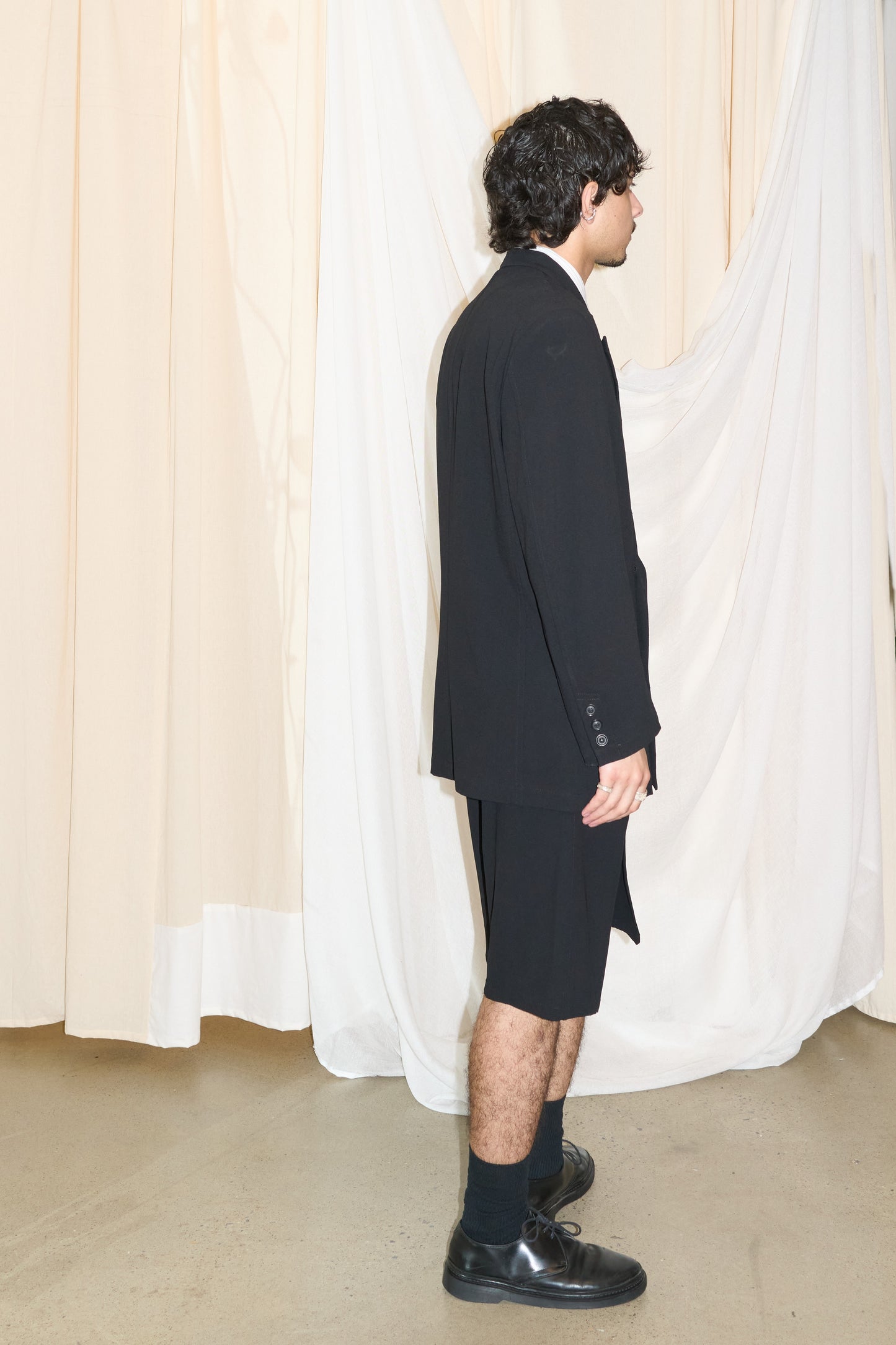 Yohji Yamamoto Y's double breasted asymmetrical skort suit