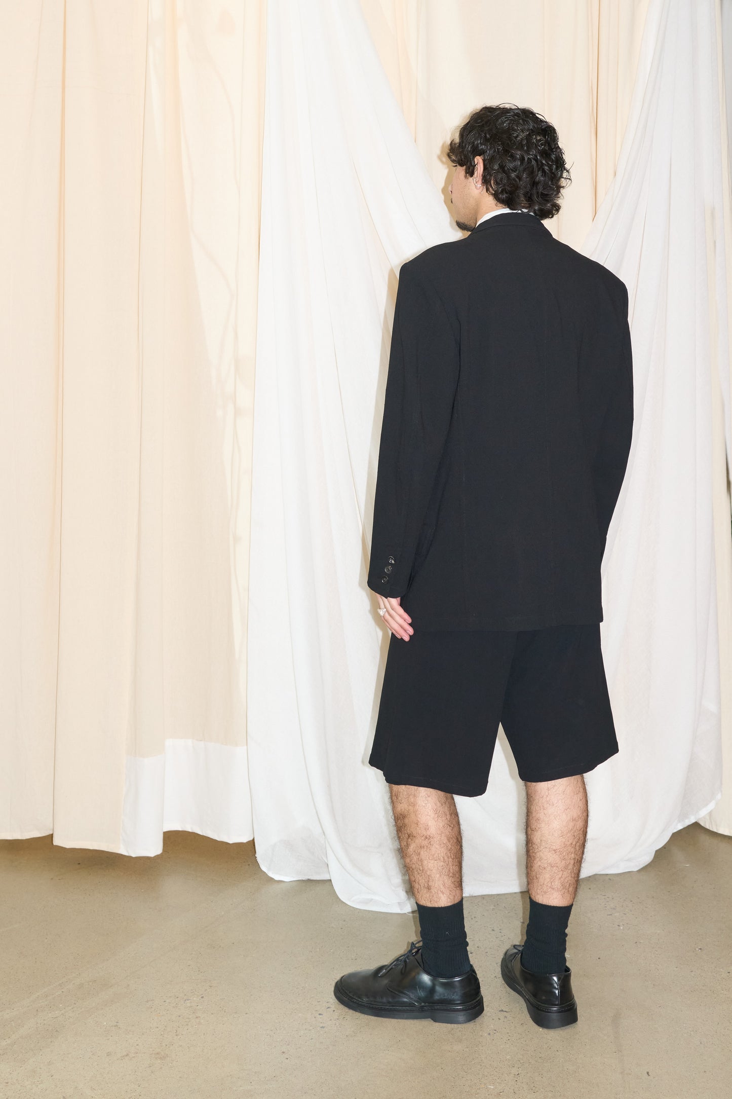 Yohji Yamamoto Y's double breasted asymmetrical skort suit