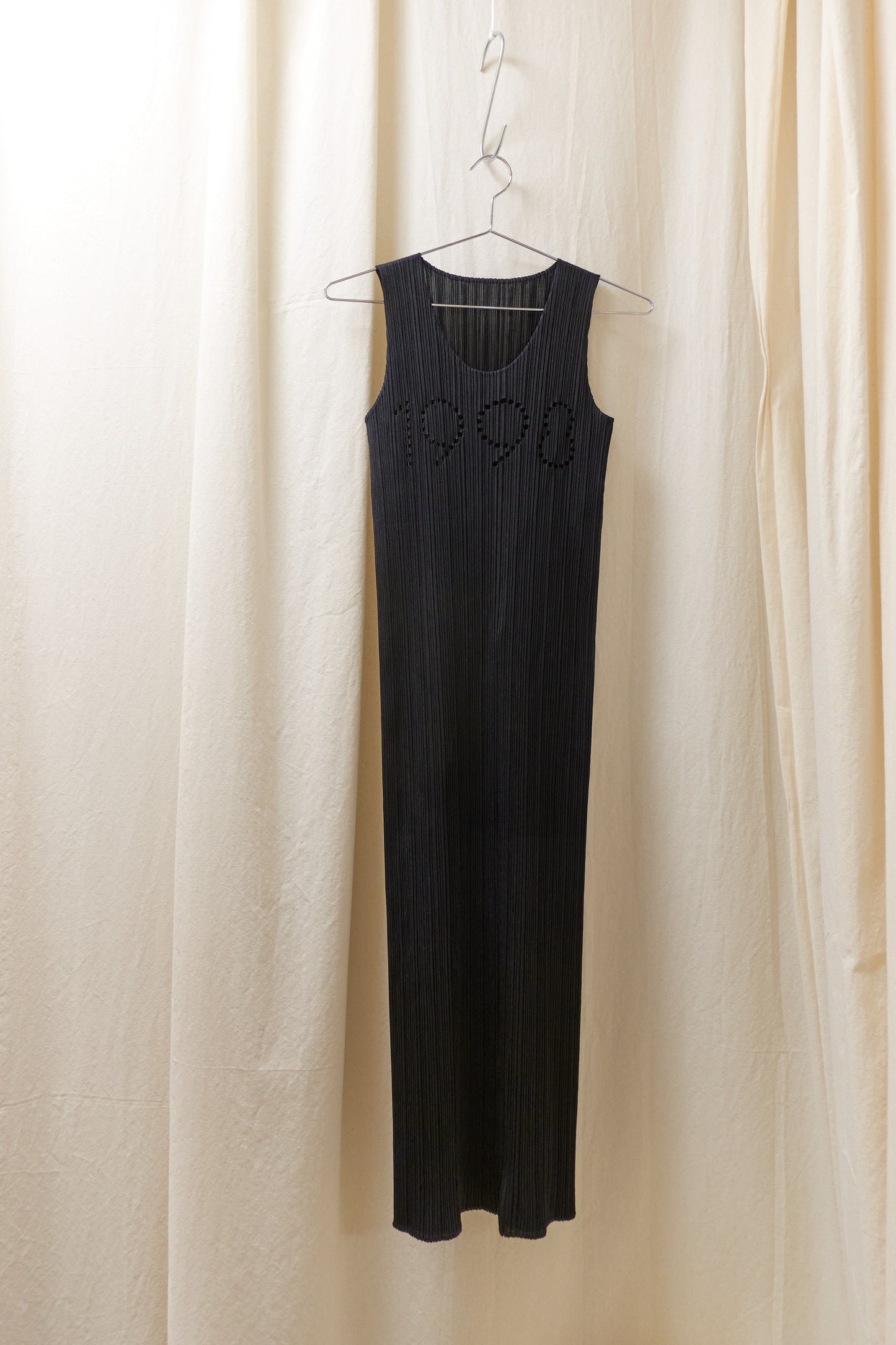 Issey Miyake Pleats Please cutout '1998' black pleated dress