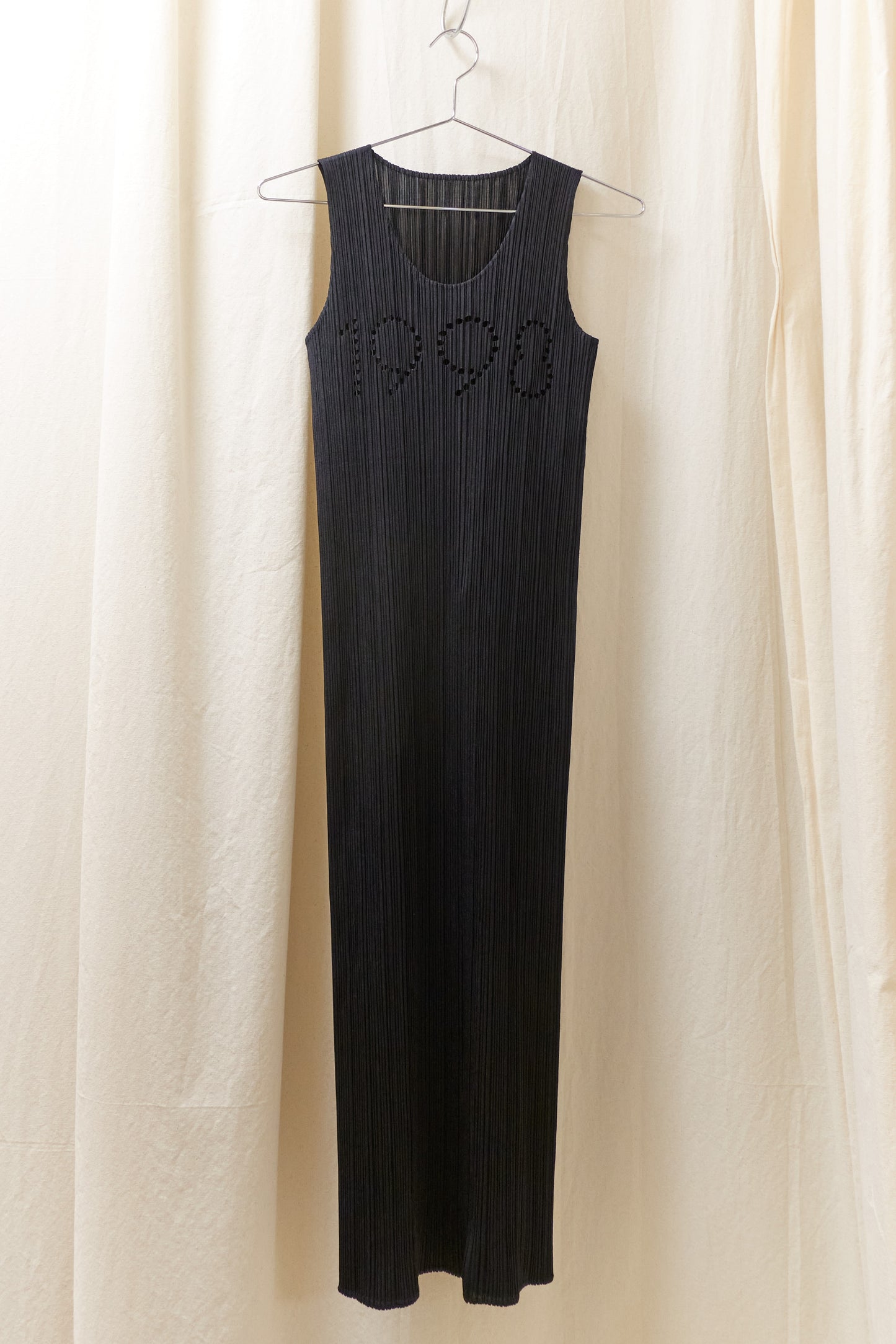 Issey Miyake Pleats Please cutout '1998' black pleated dress