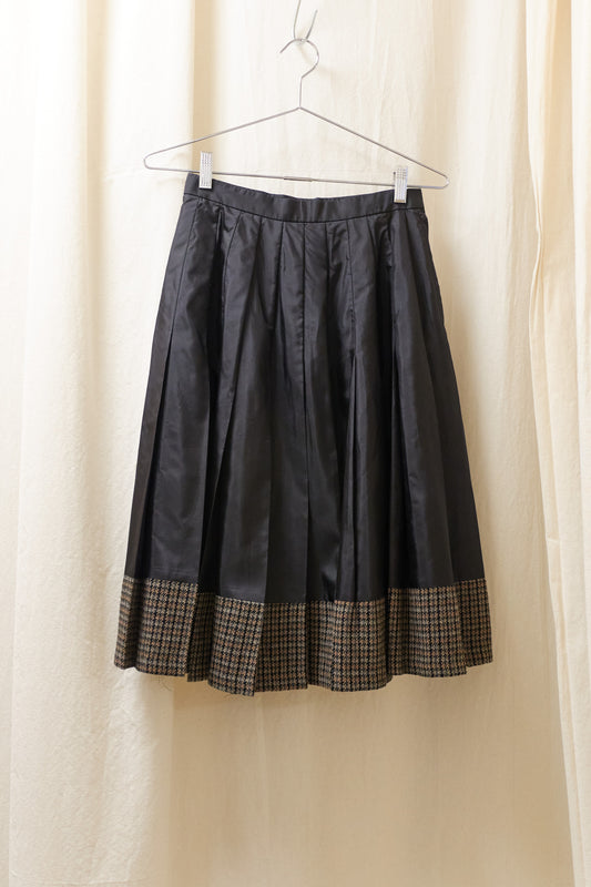 Junya Watanabe 2000 satin pleated skirt with contrast hem