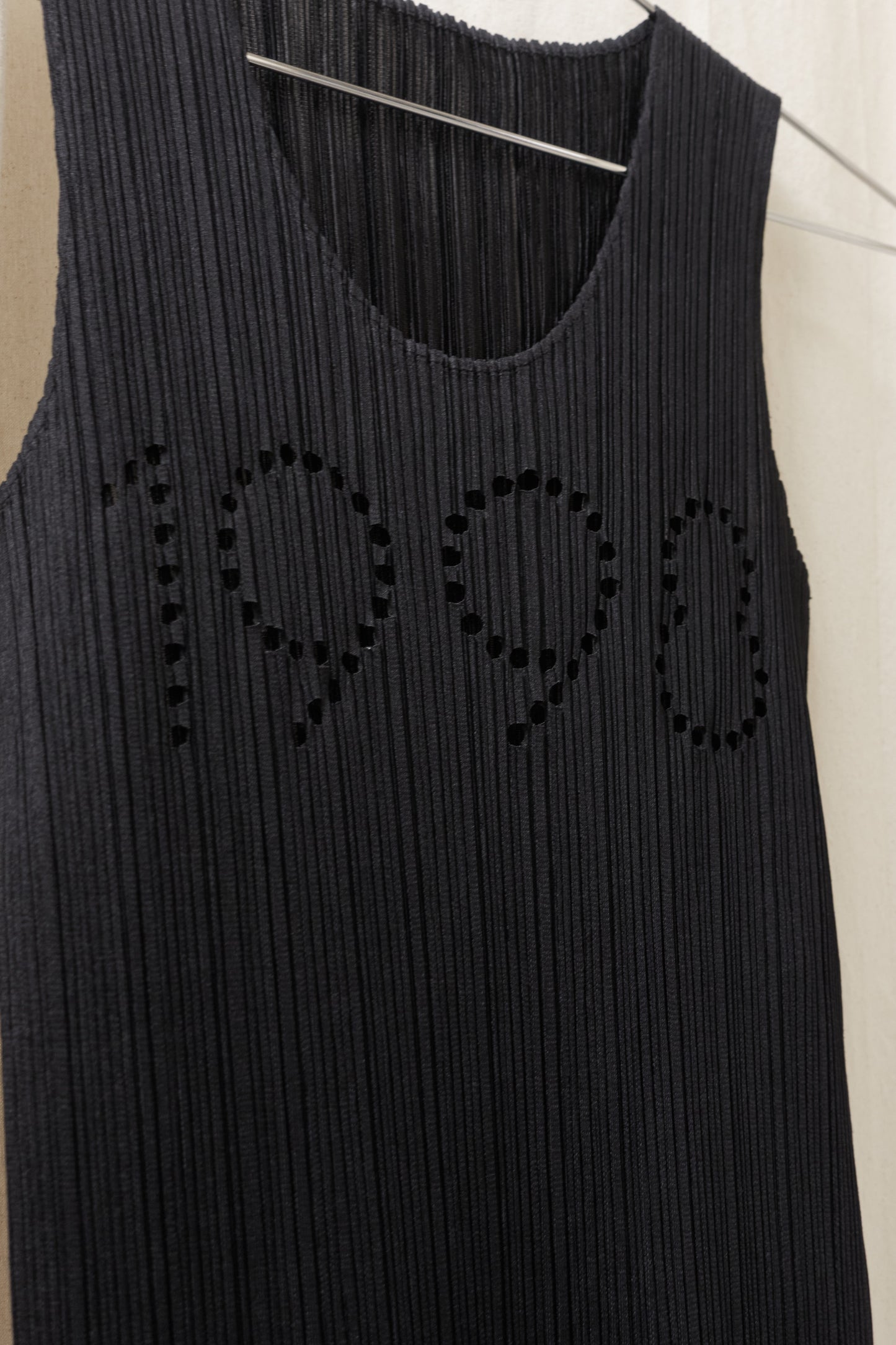 Issey Miyake Pleats Please cutout '1998' black pleated dress