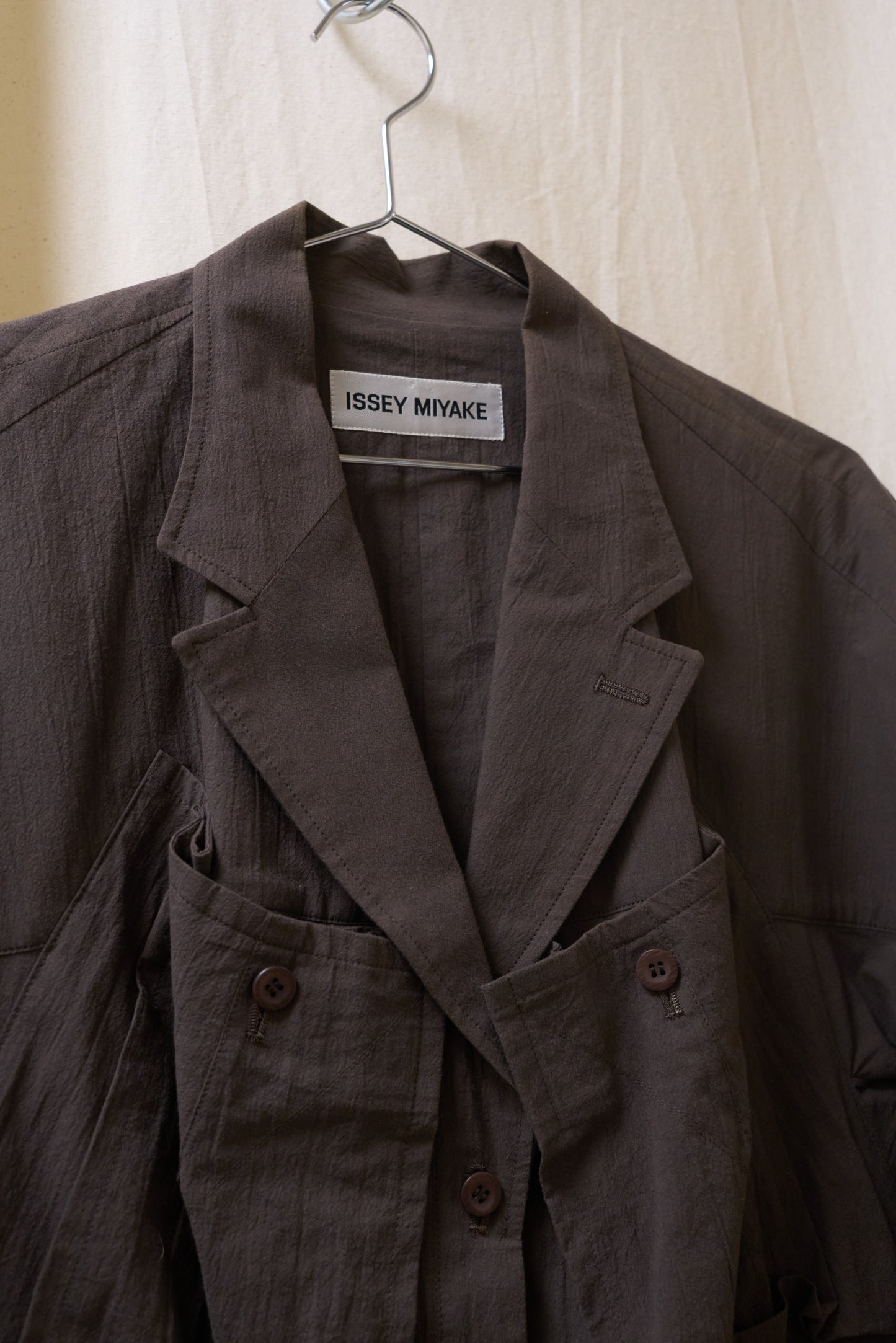 Issey Miyake 1998 lightweight textured jacket with cargo pockets