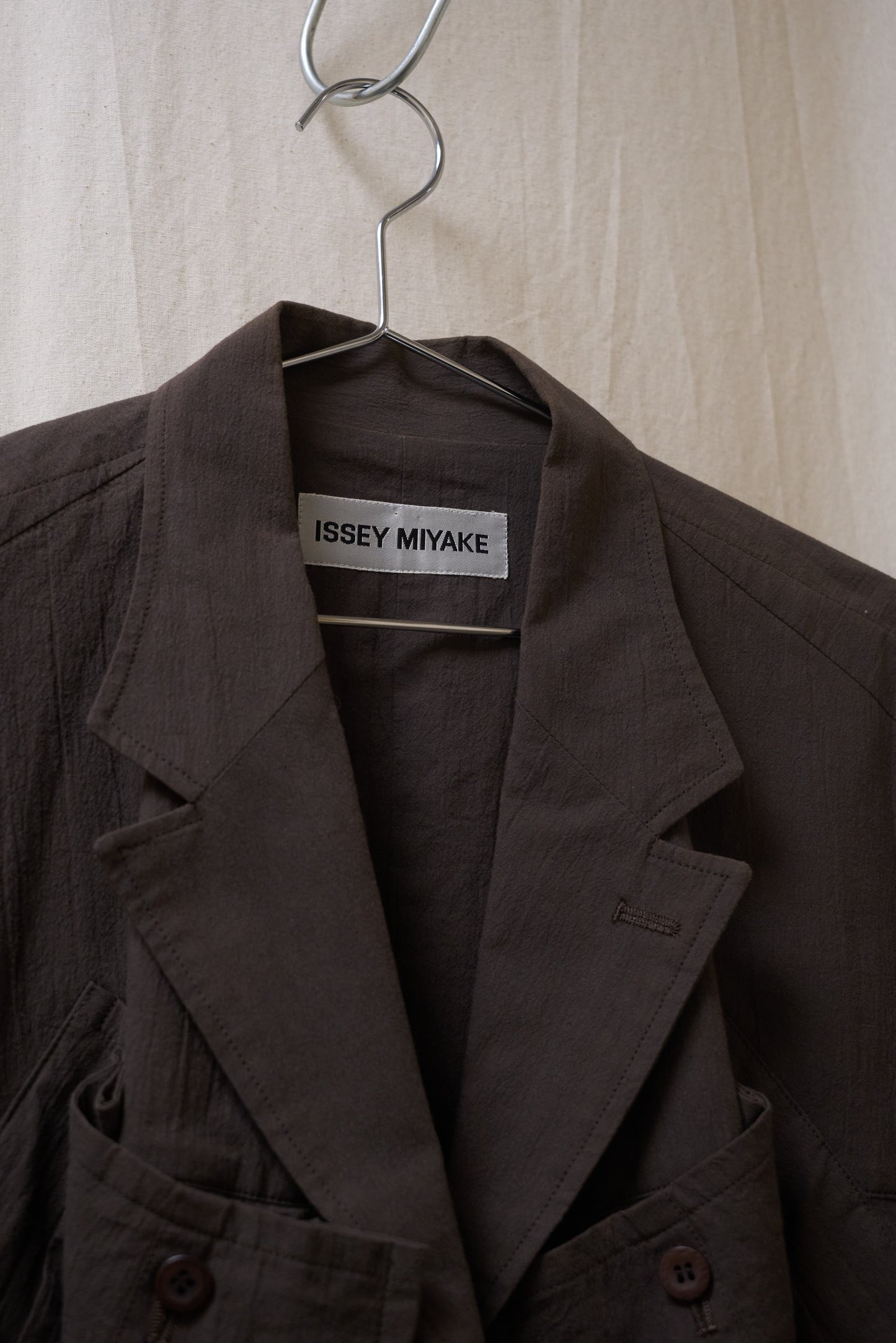 Issey Miyake 1998 lightweight textured jacket with cargo pockets