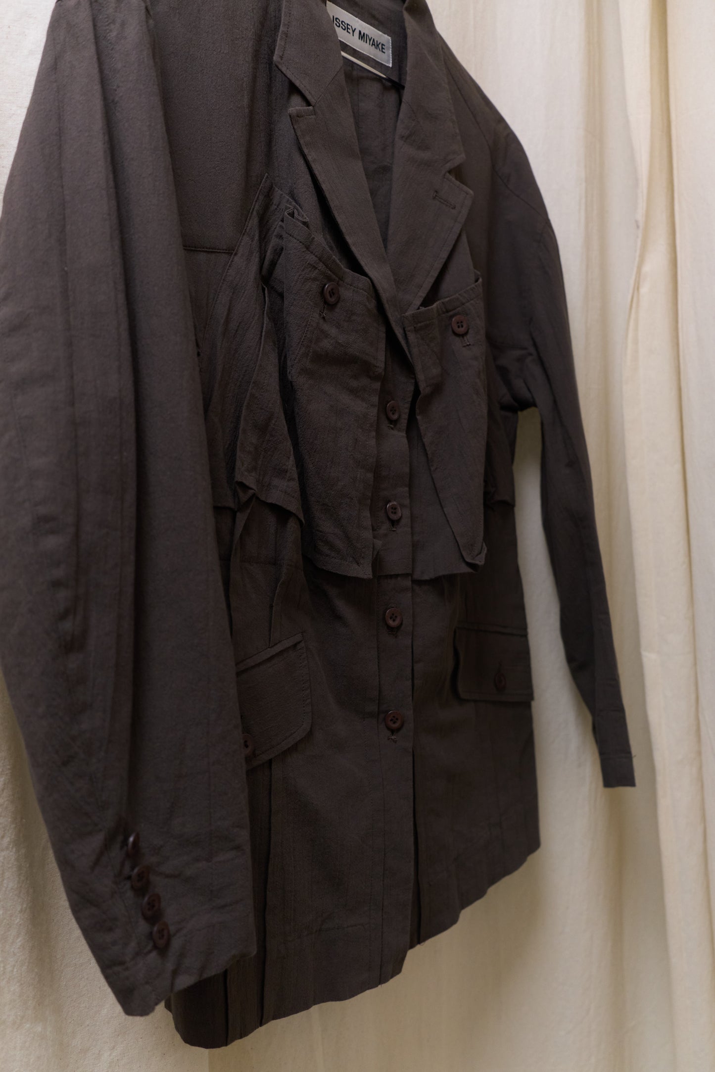 Issey Miyake 1998 lightweight textured jacket with cargo pockets