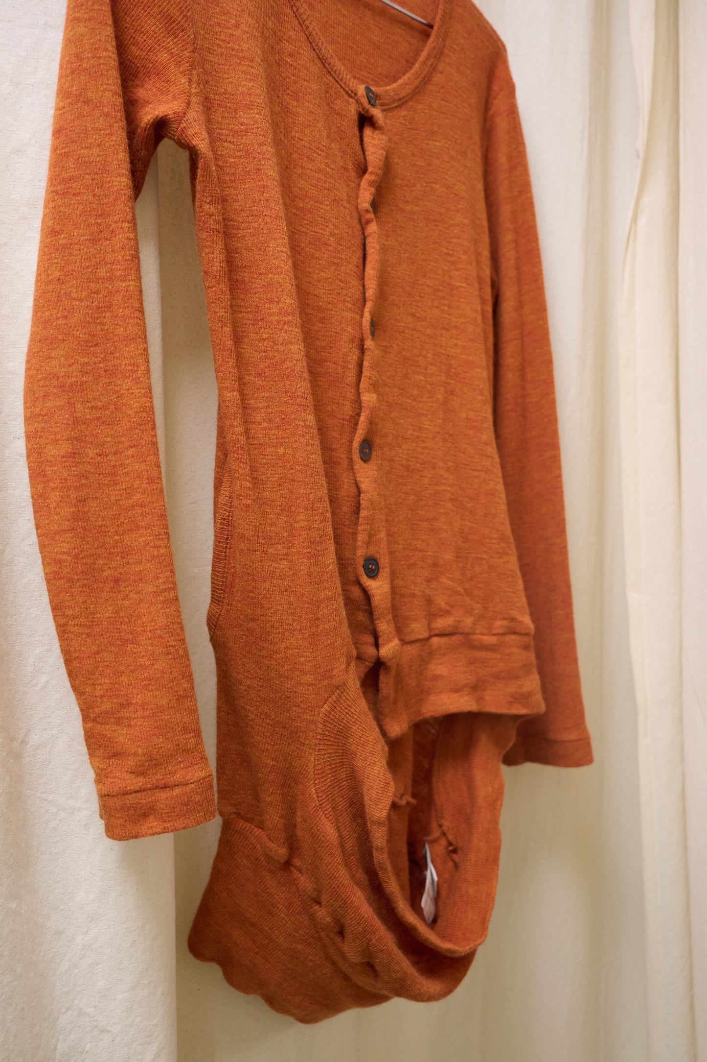 Yohji Yamamoto +Noir orange knit cardigan with opening