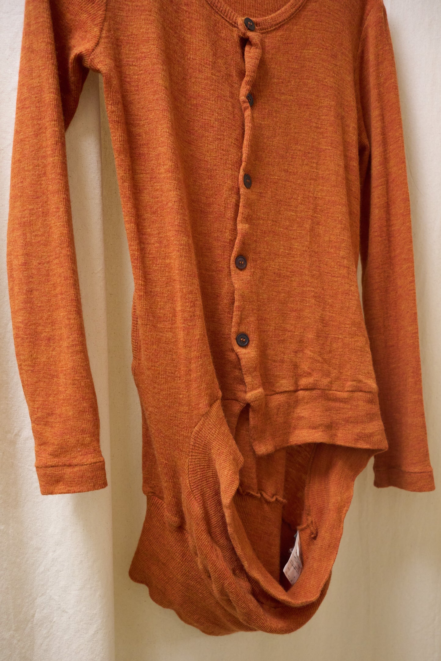 Yohji Yamamoto +Noir orange knit cardigan with opening