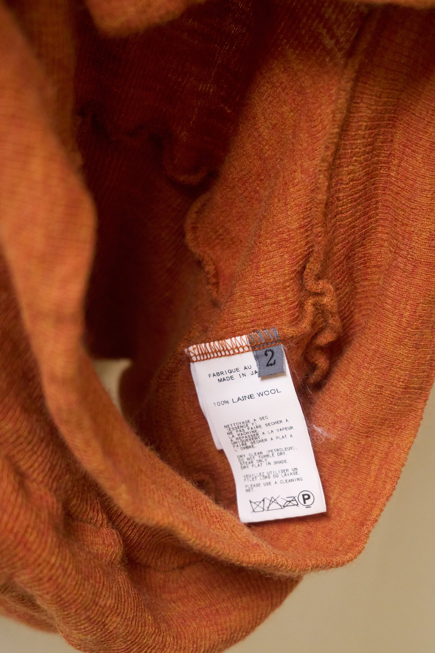 Yohji Yamamoto +Noir orange knit cardigan with opening