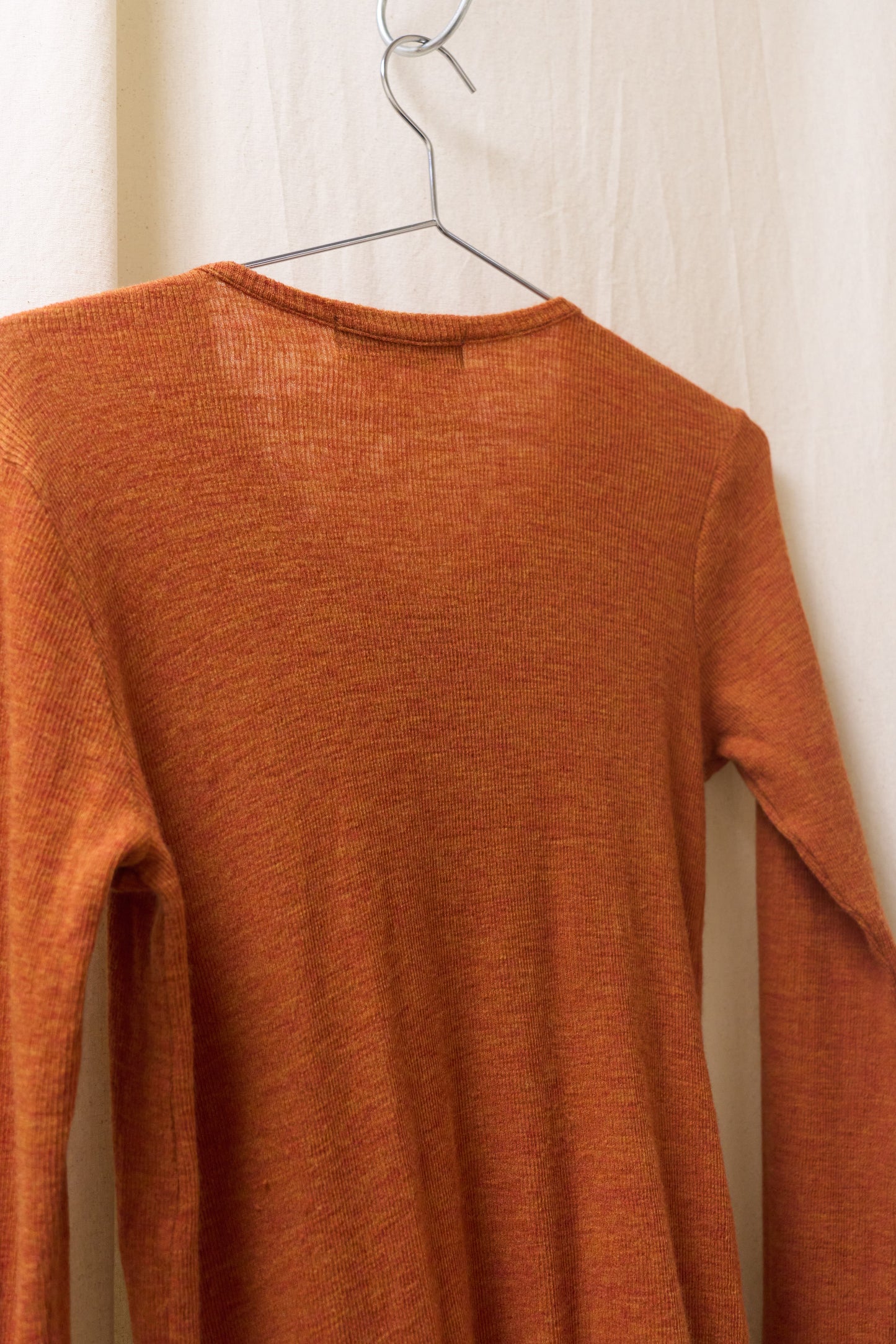 Yohji Yamamoto +Noir orange knit cardigan with opening