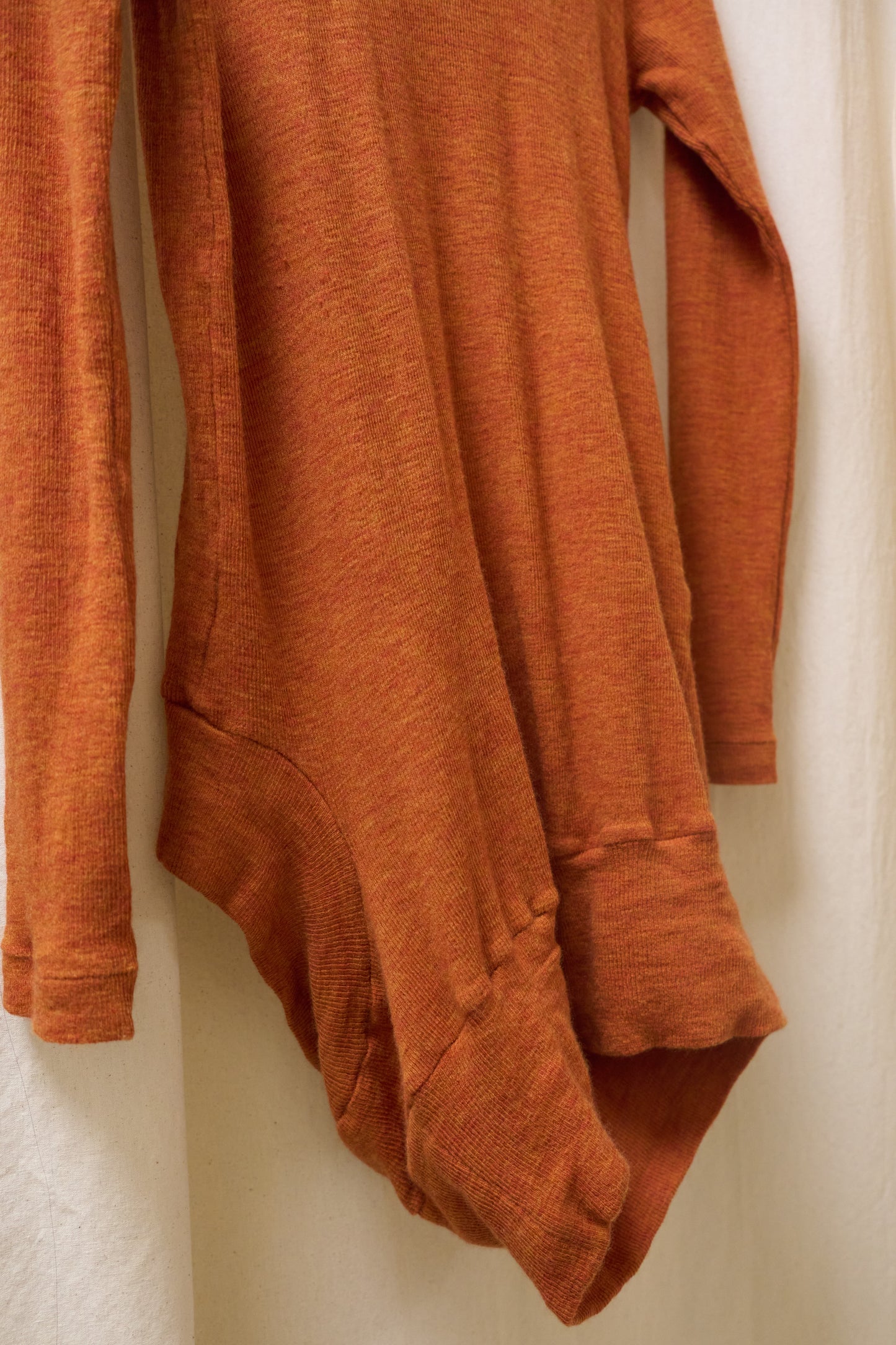 Yohji Yamamoto +Noir orange knit cardigan with opening