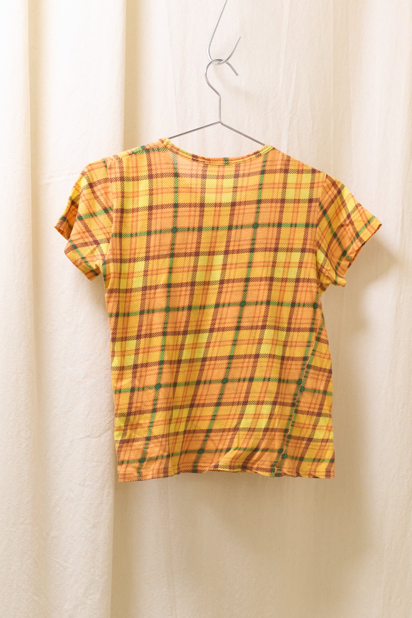 Yohji Yamamoto Y’s stretchy plaid t-shirt