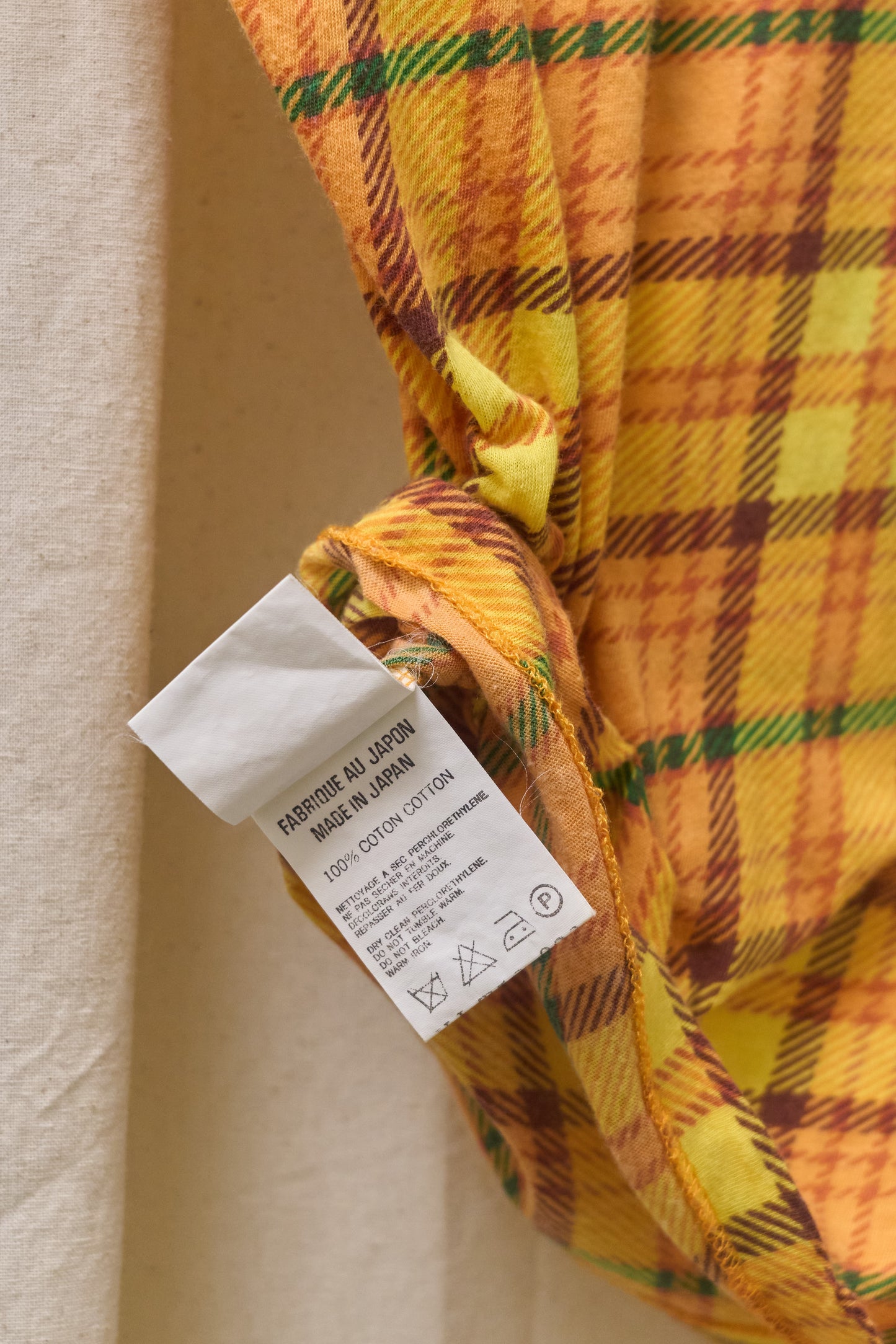 Yohji Yamamoto Y’s stretchy plaid t-shirt