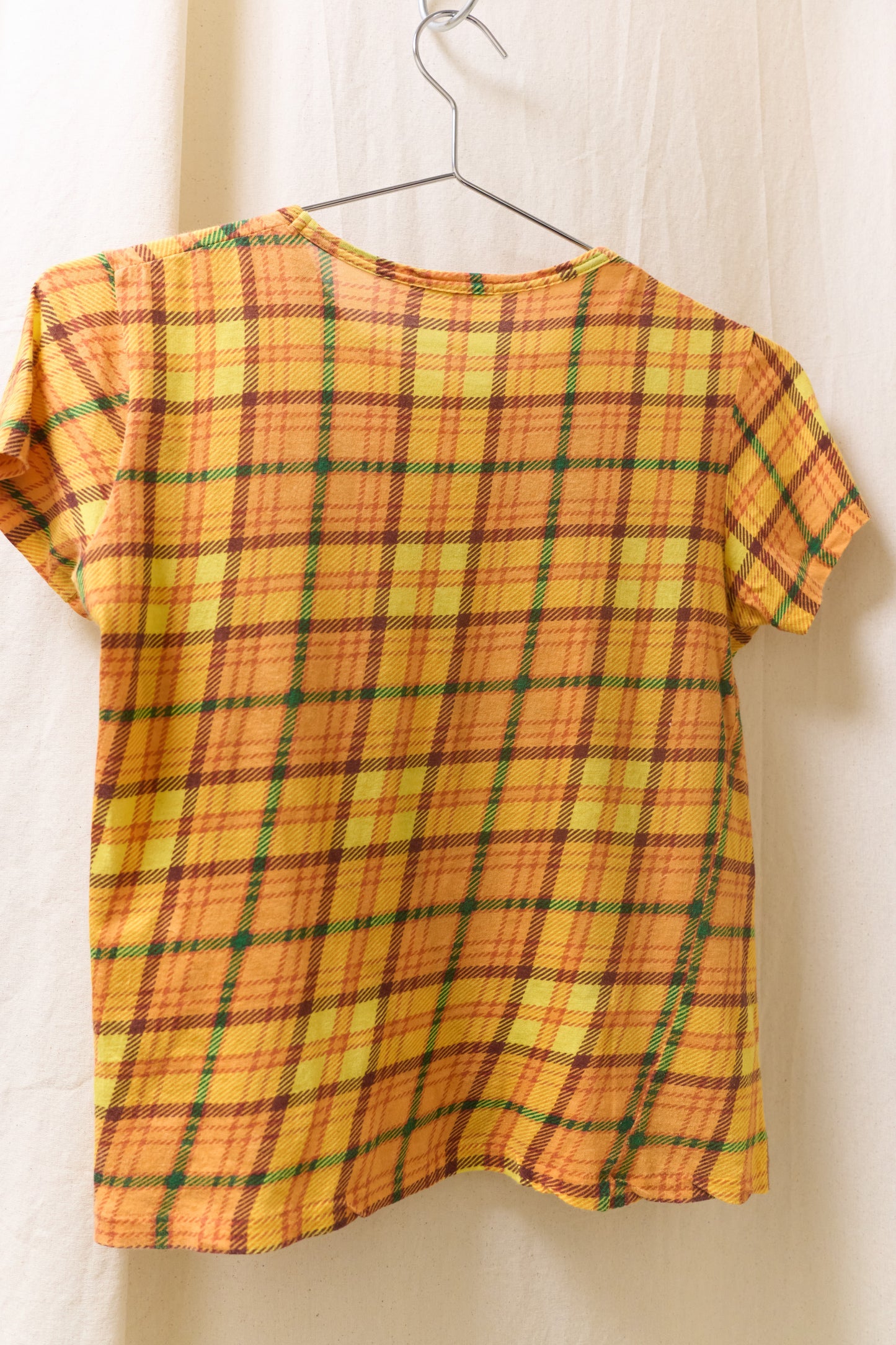 Yohji Yamamoto Y’s stretchy plaid t-shirt